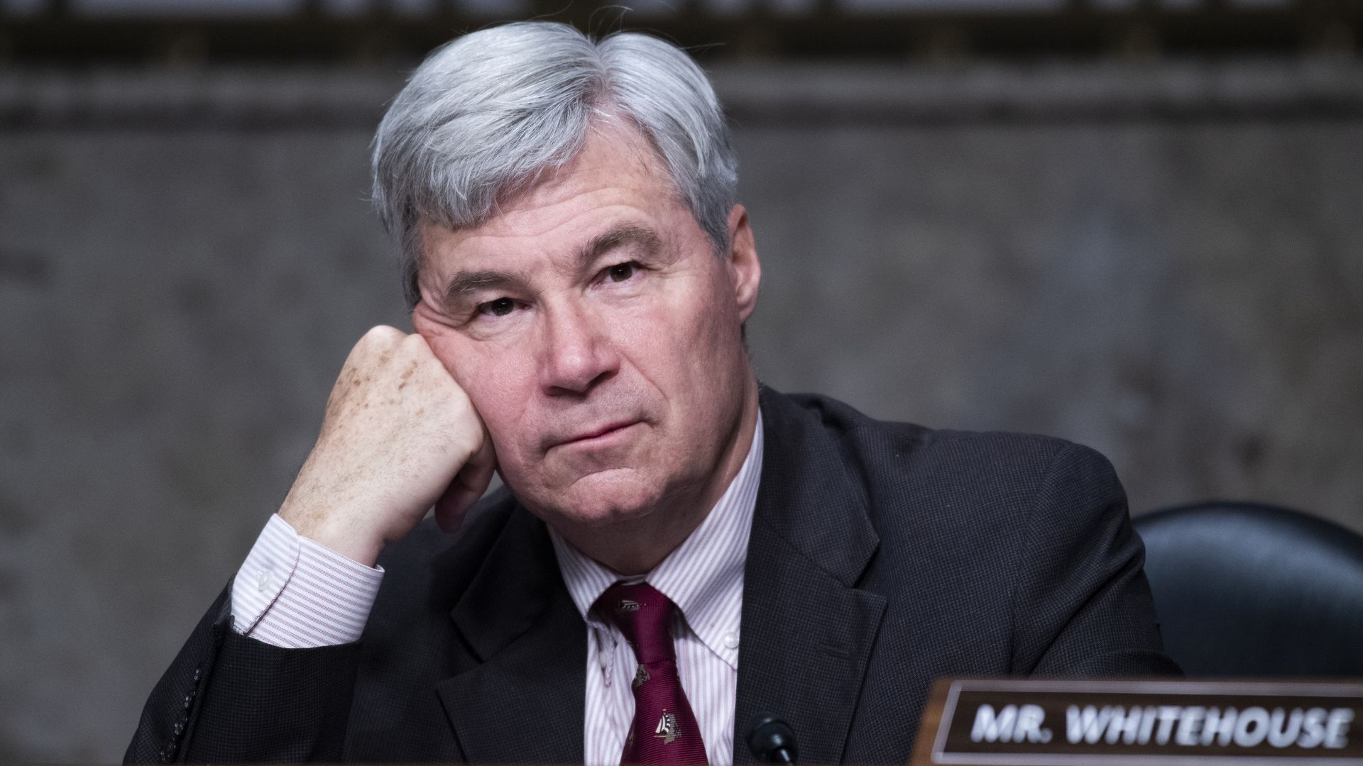  Senator Sheldon Whitehouse, a Democrat from Rhode Island, listens during a Senate Judiciary Committee confirmation hearing in Washington, D.C., U.S., on Wednesday, April 28, 2021. 