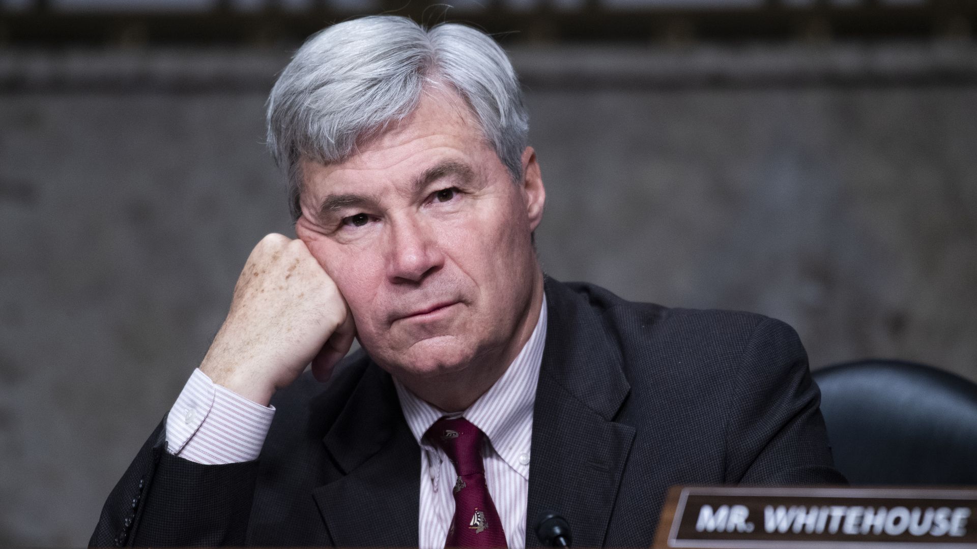 Senator Sheldon Whitehouse, a Democrat from Rhode Island, listens during a Senate Judiciary Committee confirmation hearing in Washington, D.C., U.S., on Wednesday, April 28, 2021.
