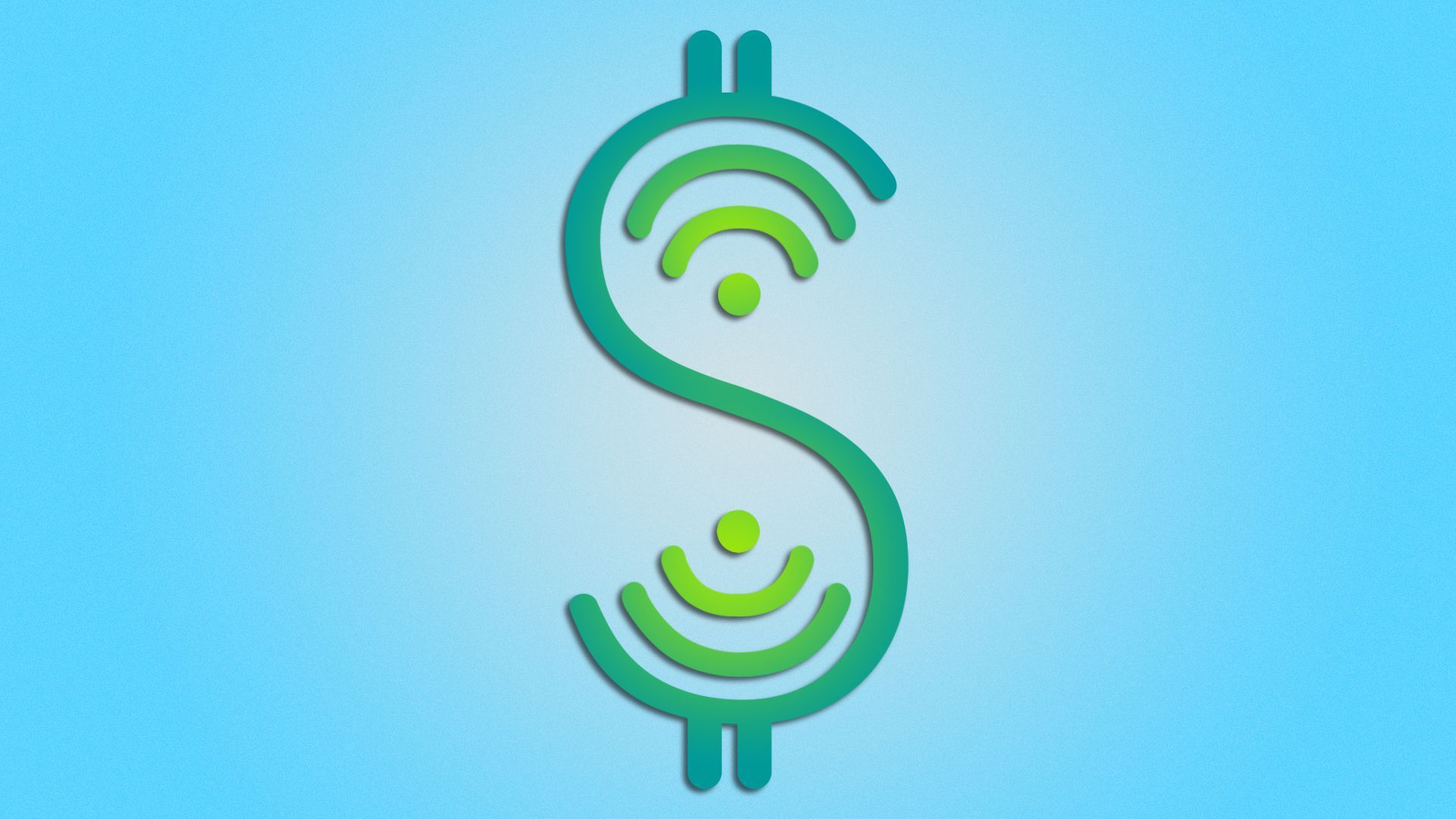 Illustration of a dollar sign made from wifi symbols