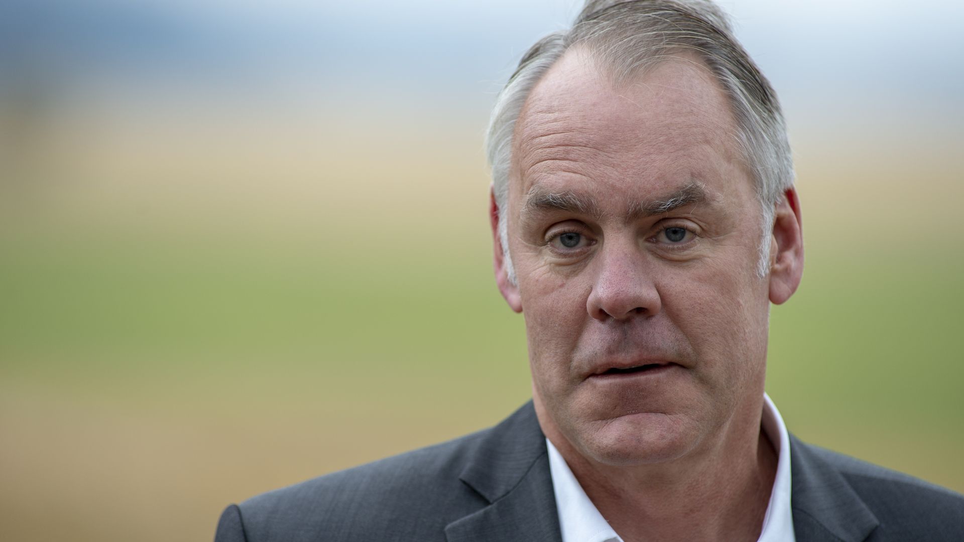 Former Interior Secretary Ryan Zinke is seen outside.