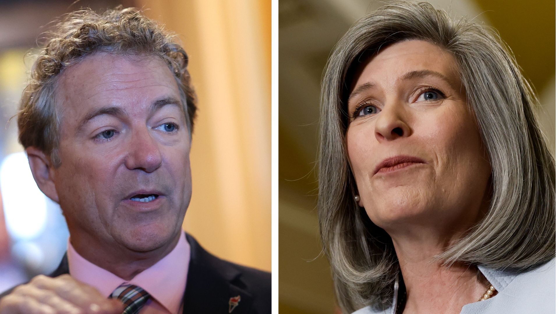 Combination images of Sens. Rand Paul and Joni Ernst. 