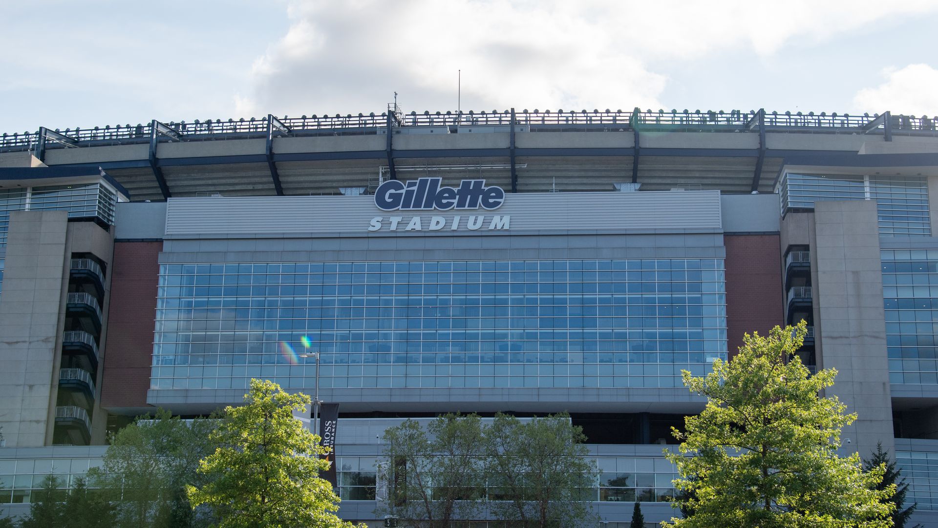 The exterior of Gillette Stadium in Foxborough, Massachusetts