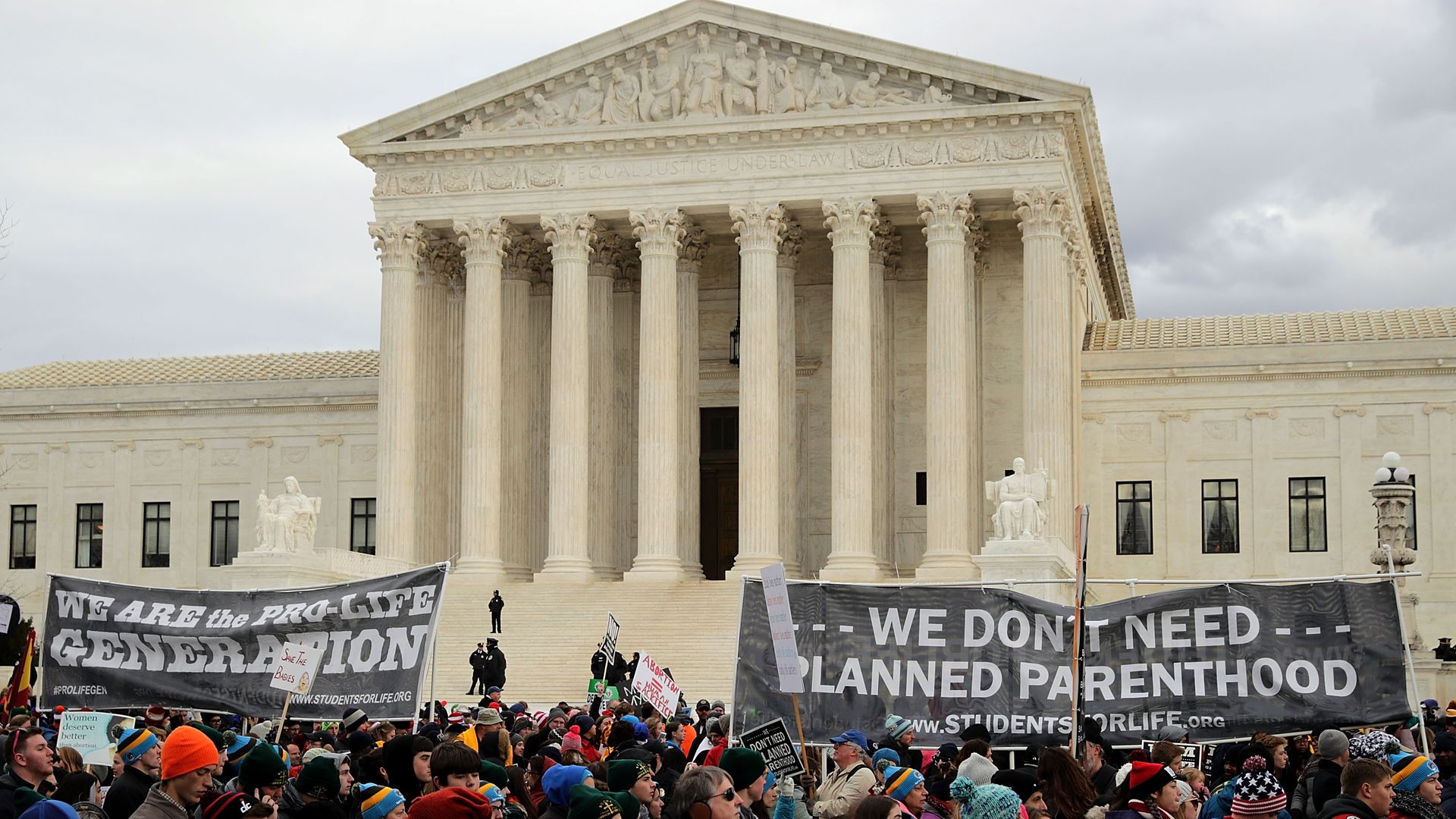 The annual March for Life, outside the Supreme Court building