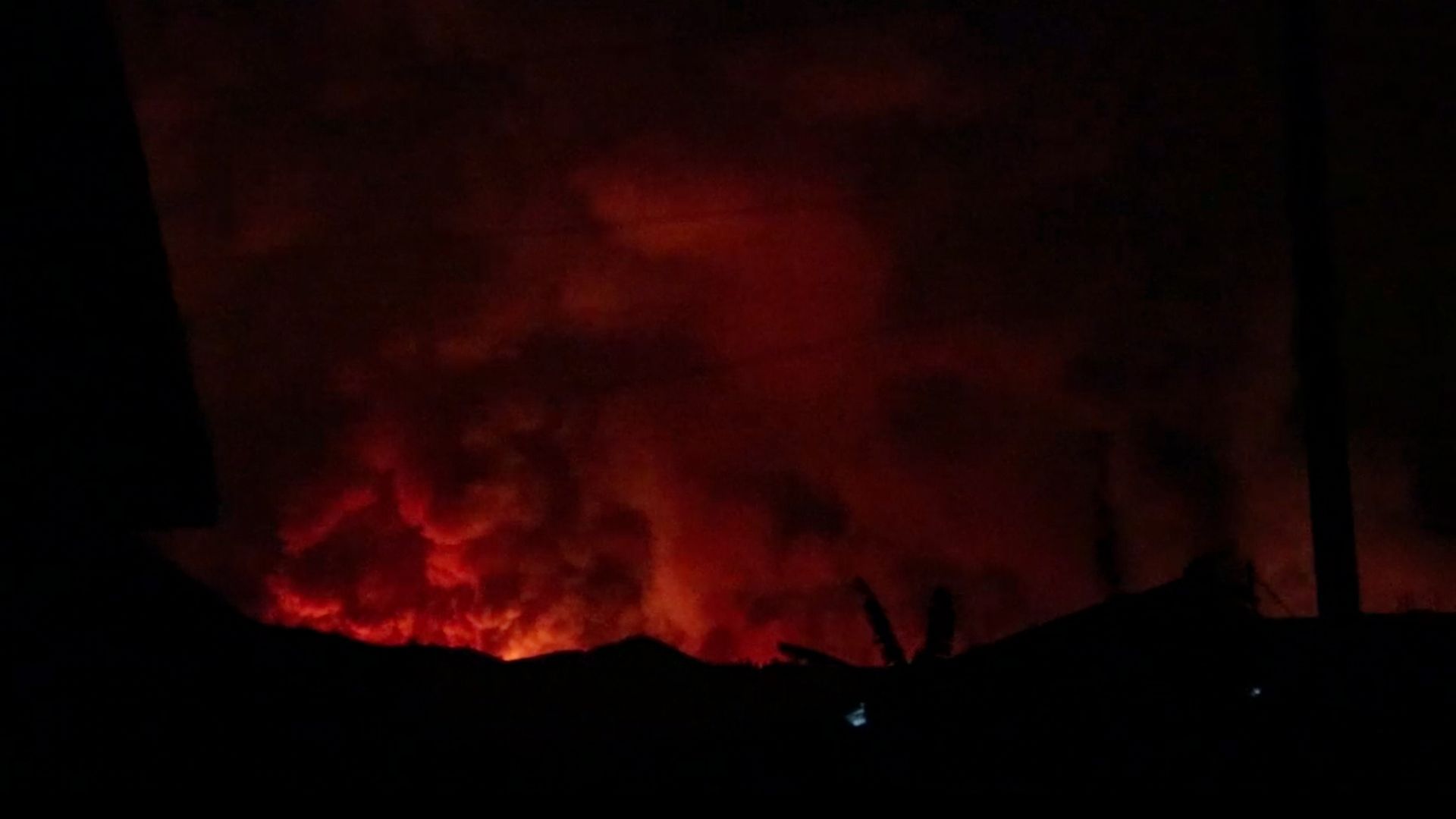  Mount Nyiragongo bursting into activity on May 22.