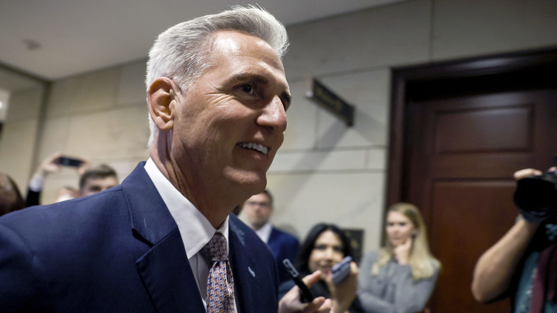 House Speaker Kevin McCarthy walks through the Capitol
