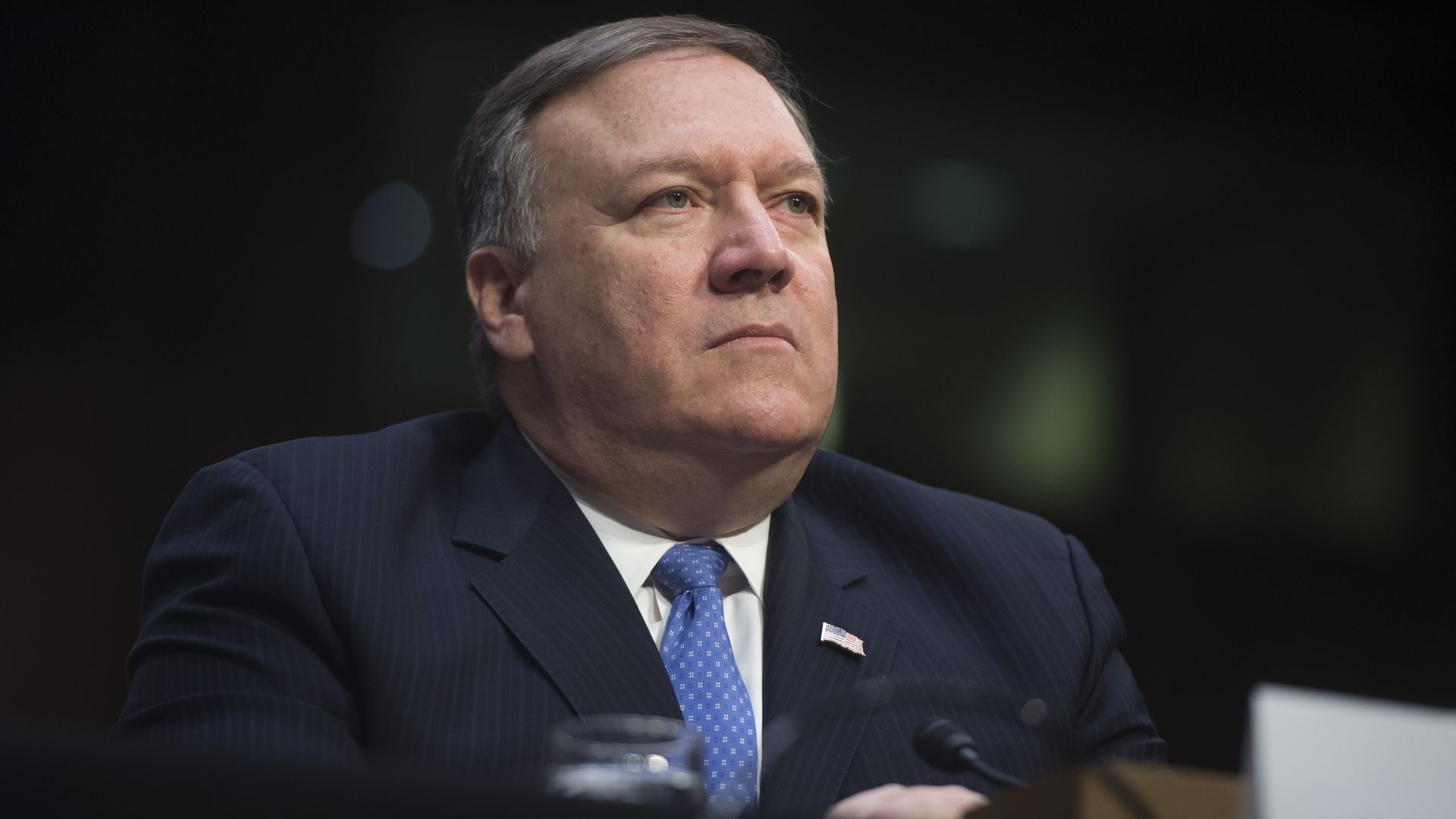 CIA Director Mike Pompeo testifies on worldwide threats during a Senate Intelligence Committee hearing.