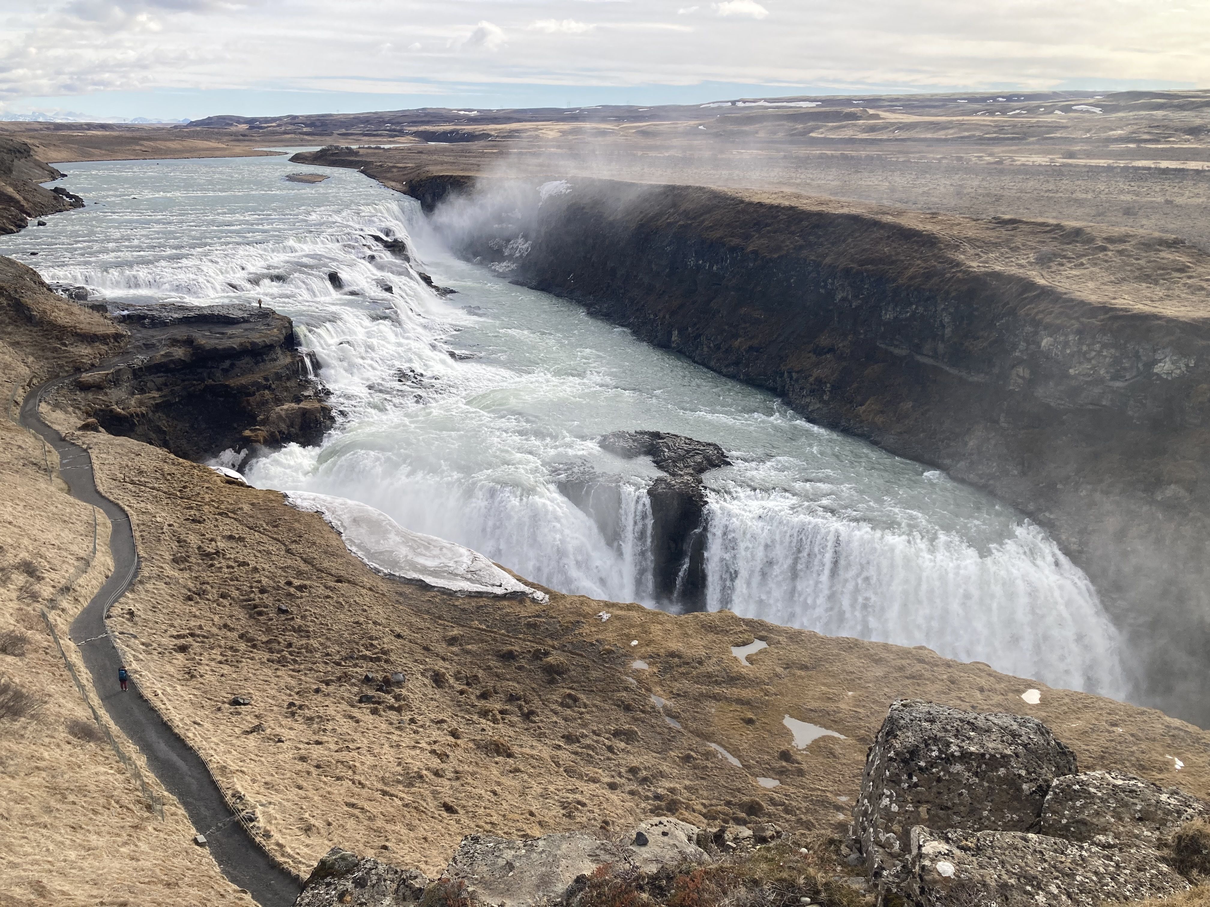 A waterfall in Iceland. 