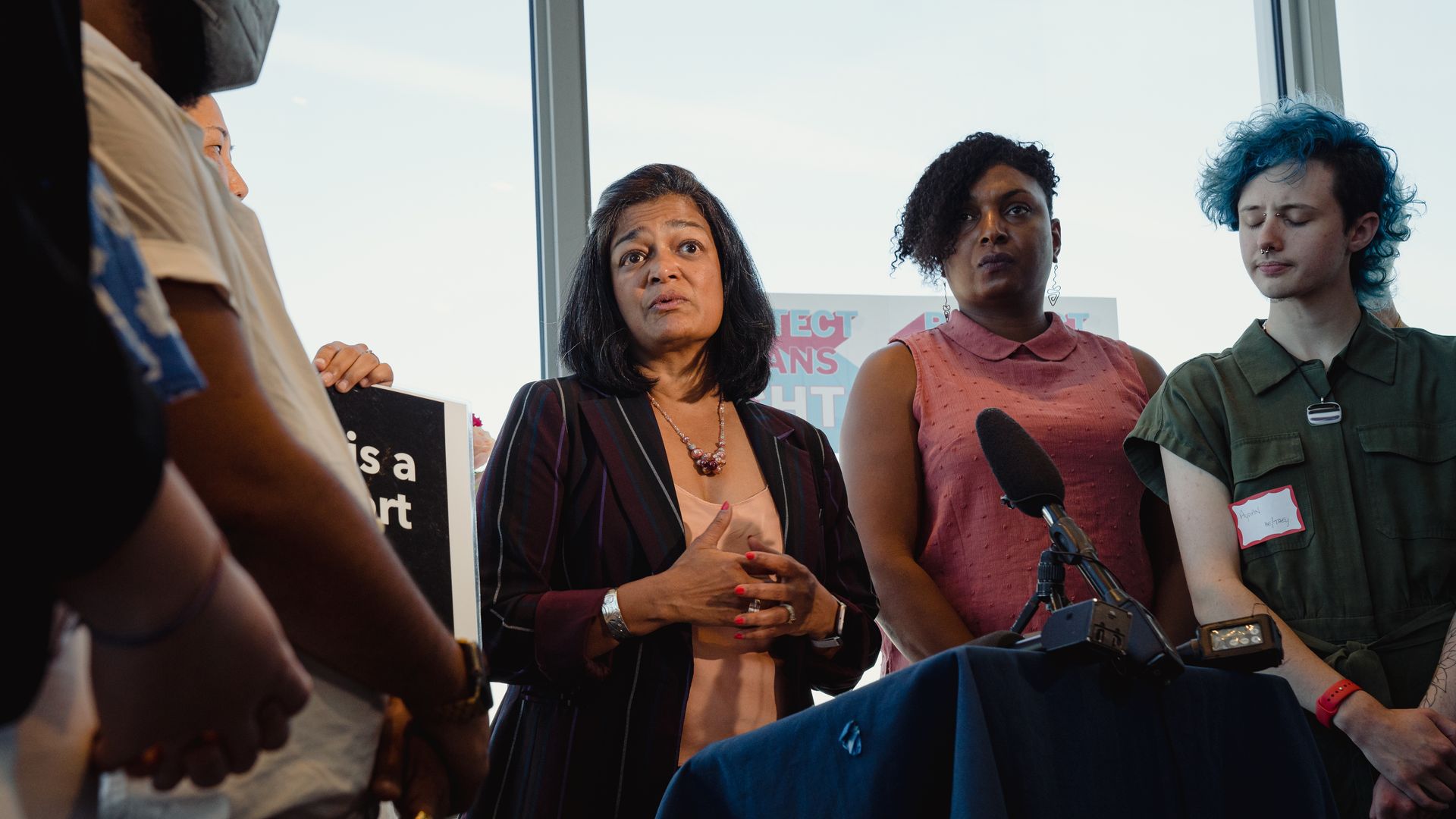Rep. Pramila Jayapal (D-Wa.) holds a press conference.