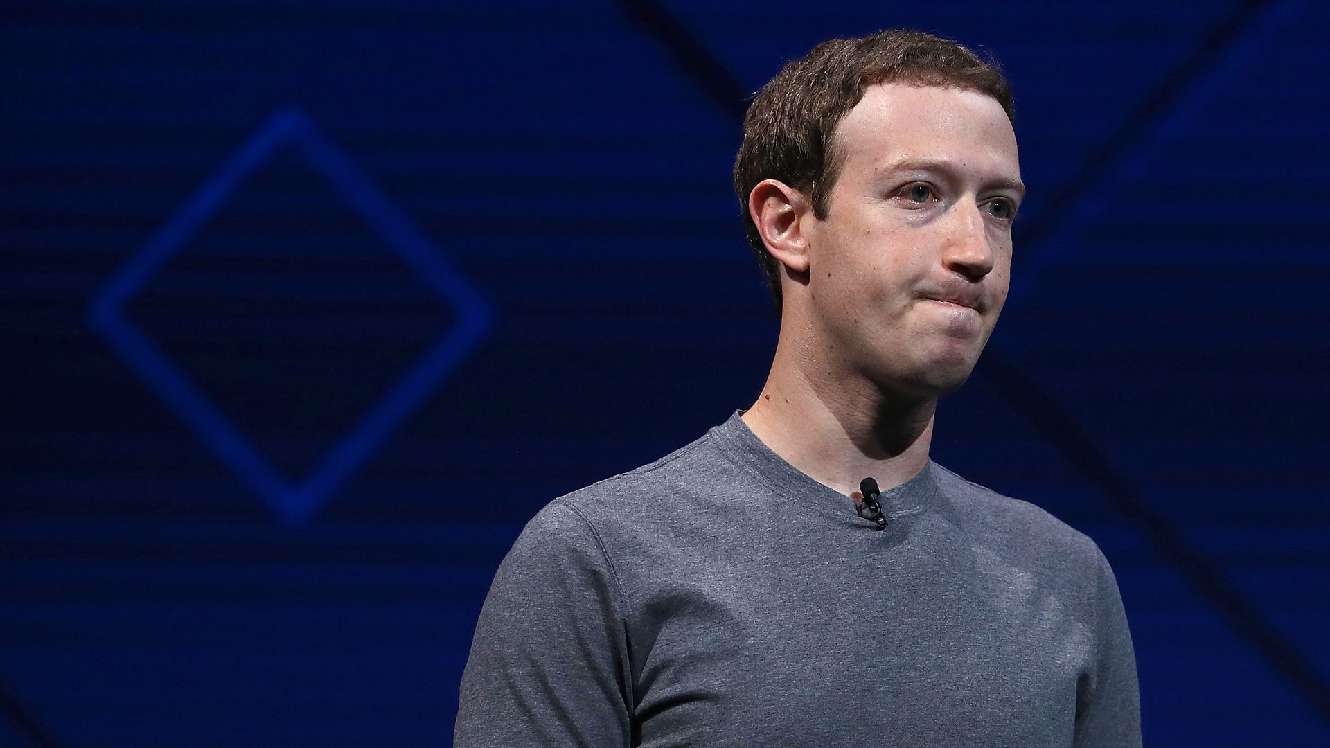 Facebook CEO Mark Zuckerberg on stage