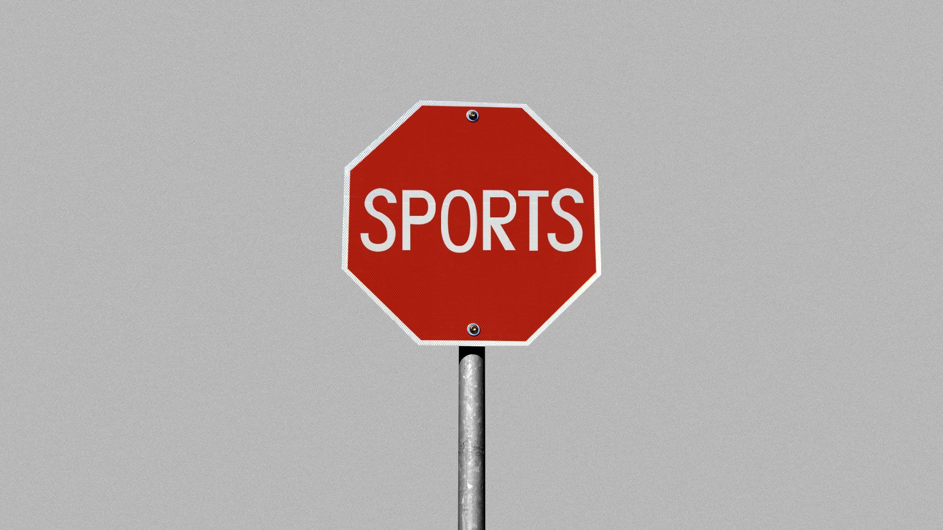Illustration of a spot sign with "sports" written on it.