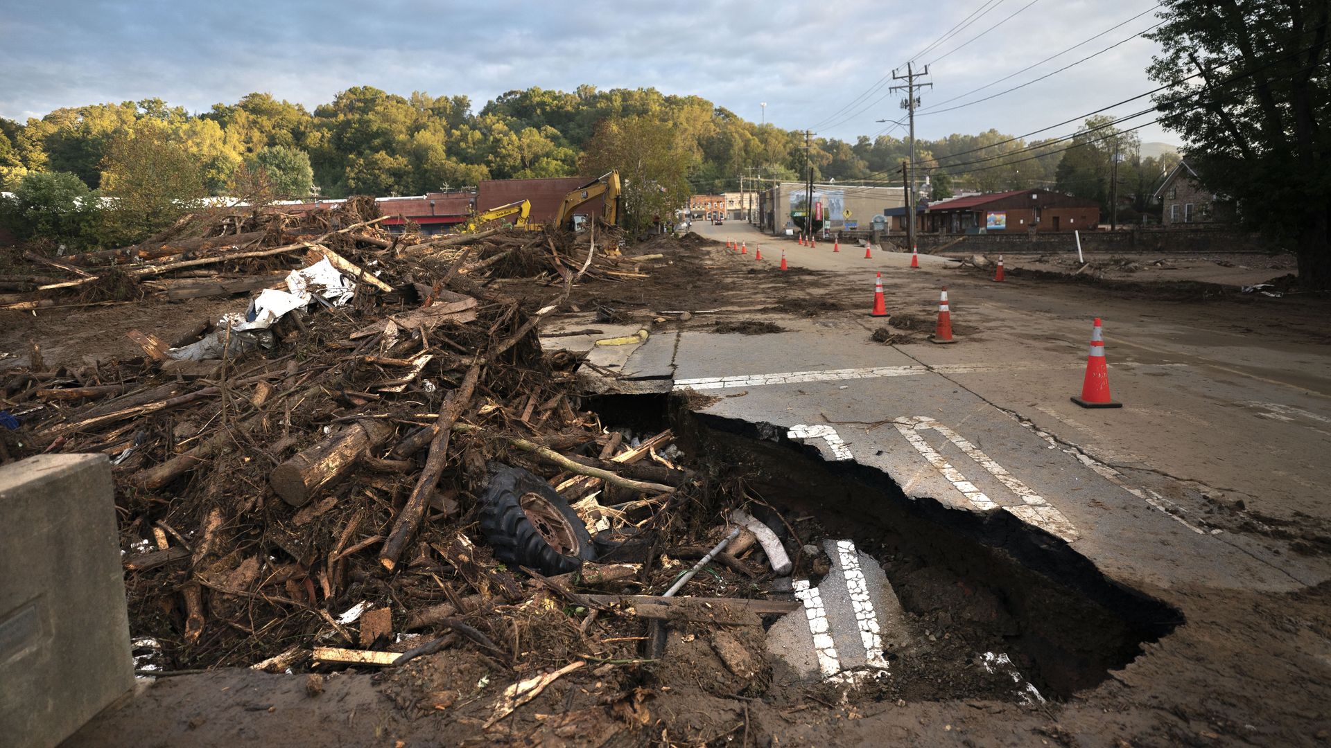 Flood damage on a bridge