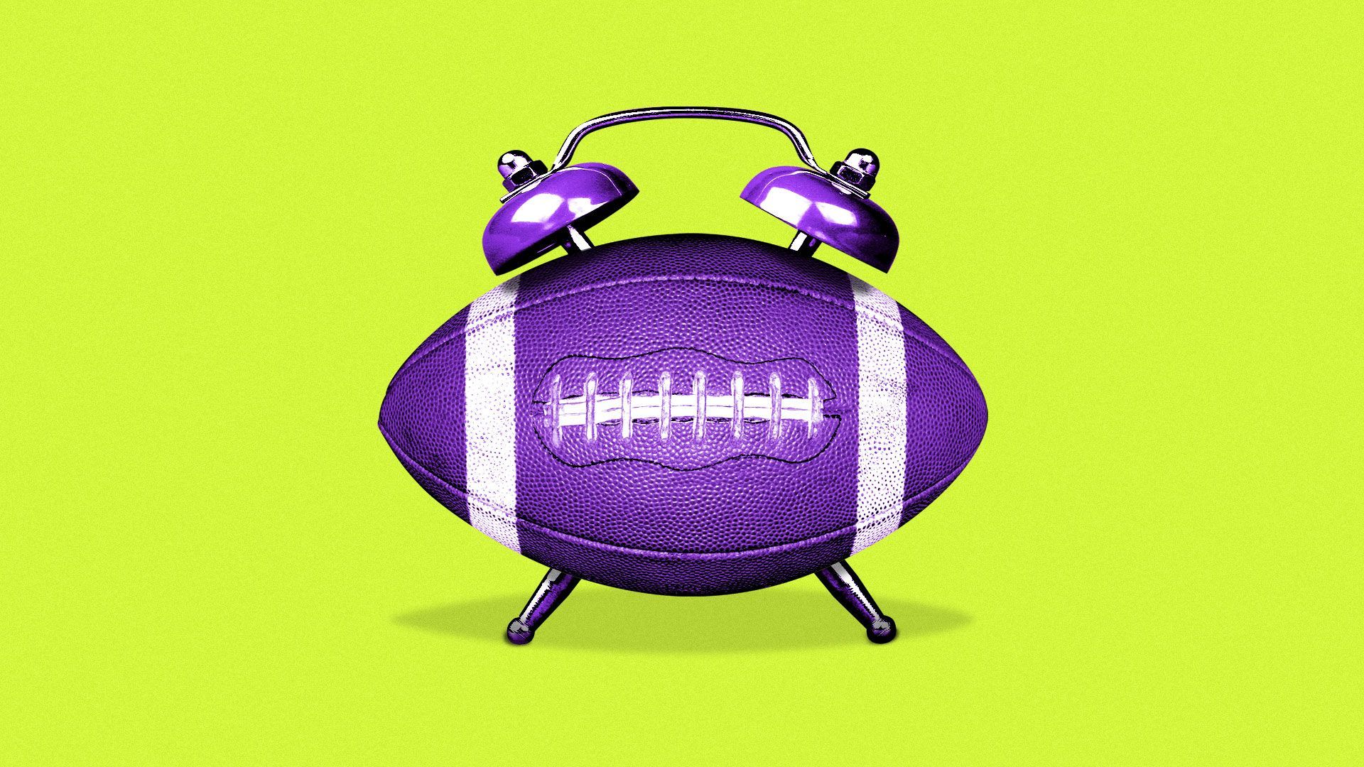 Illustration of football as an alarm clock