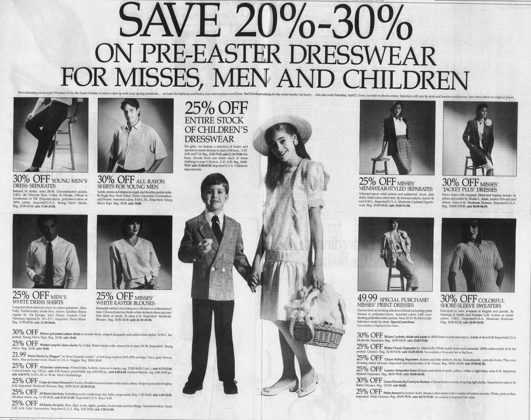 An Easter advertisement from 1988.