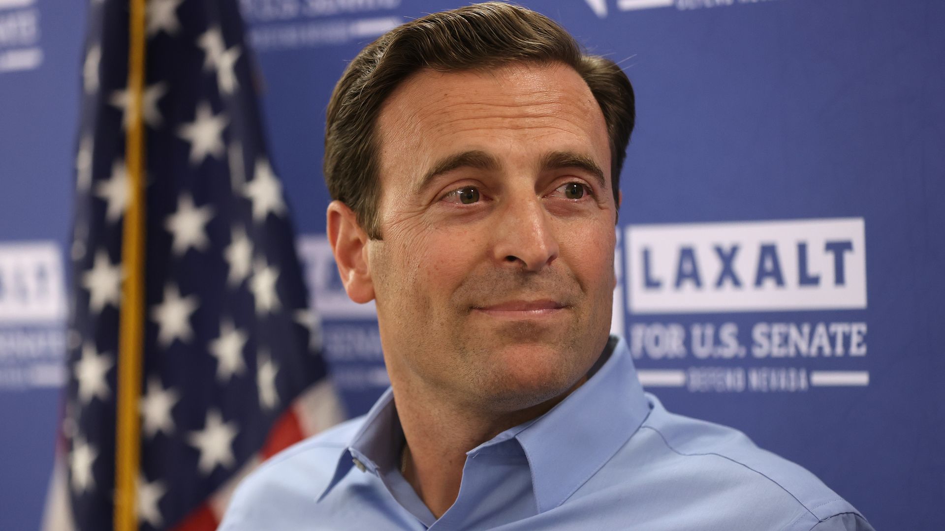 Nevada Republican U.S. Senate candidate Adam Laxalt looks on during a Hispanic Heritage Month Fiesta at the RNC Hispanic Community Center.
