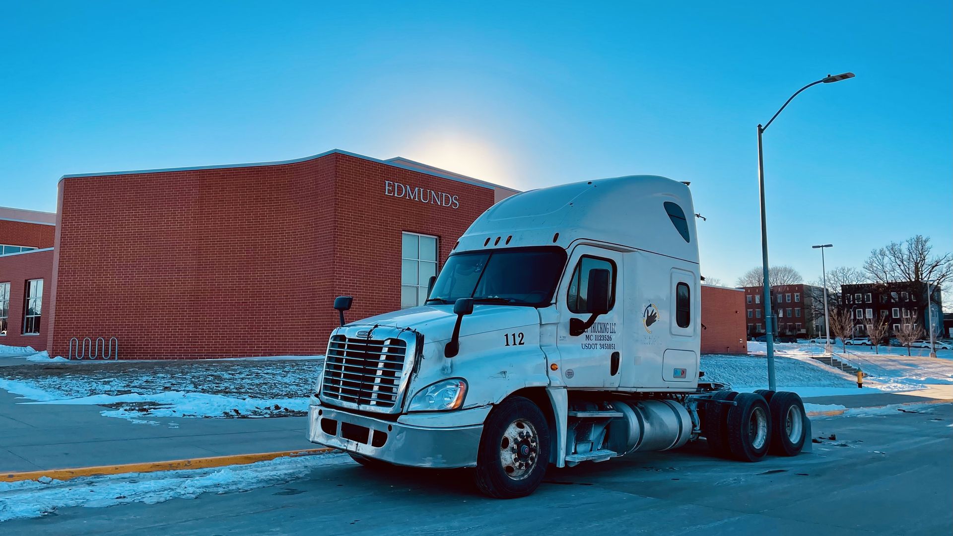 A photo of a semi truck.