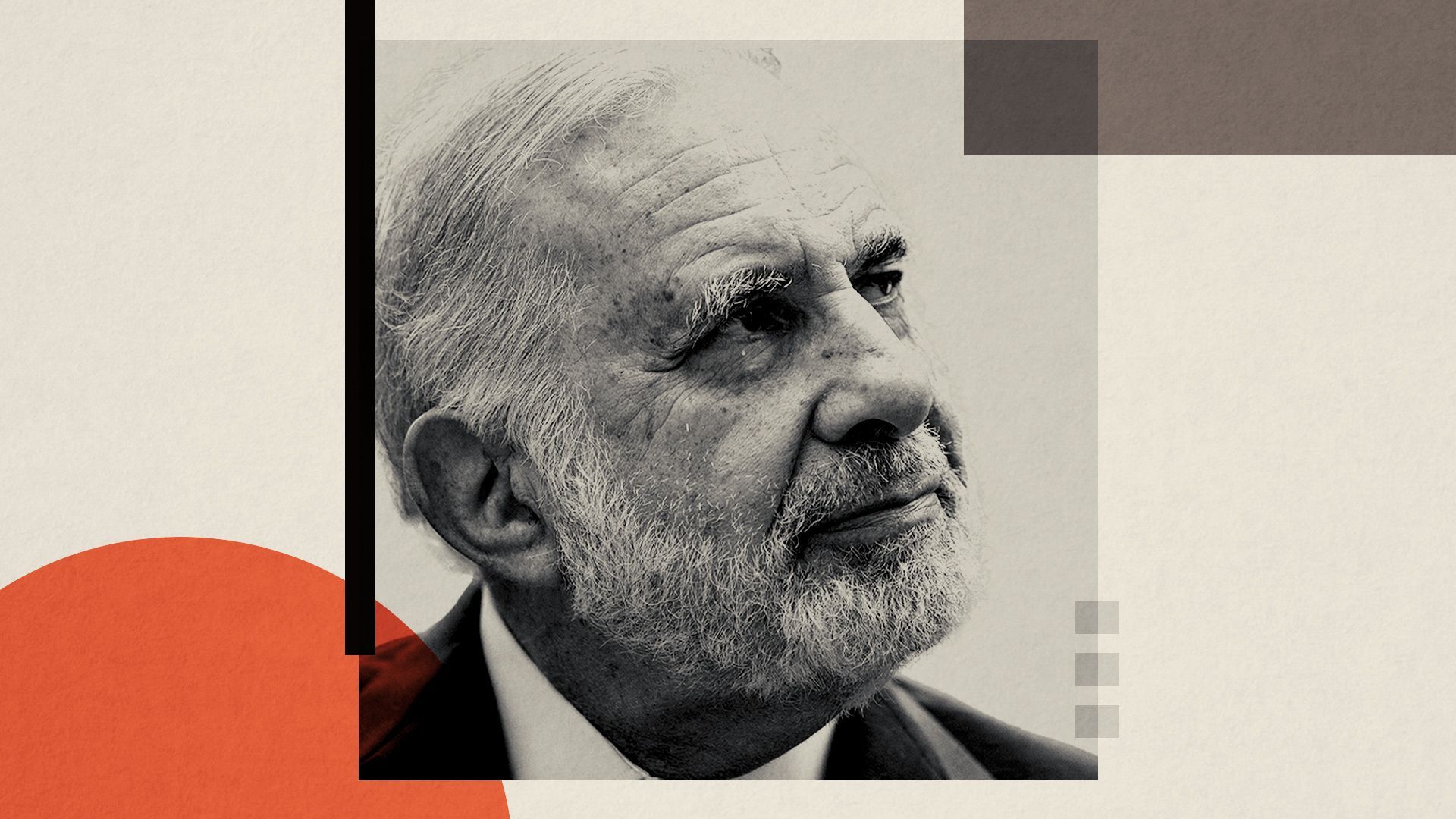 Photo illustration of Carl Icahn and abstract shapes.