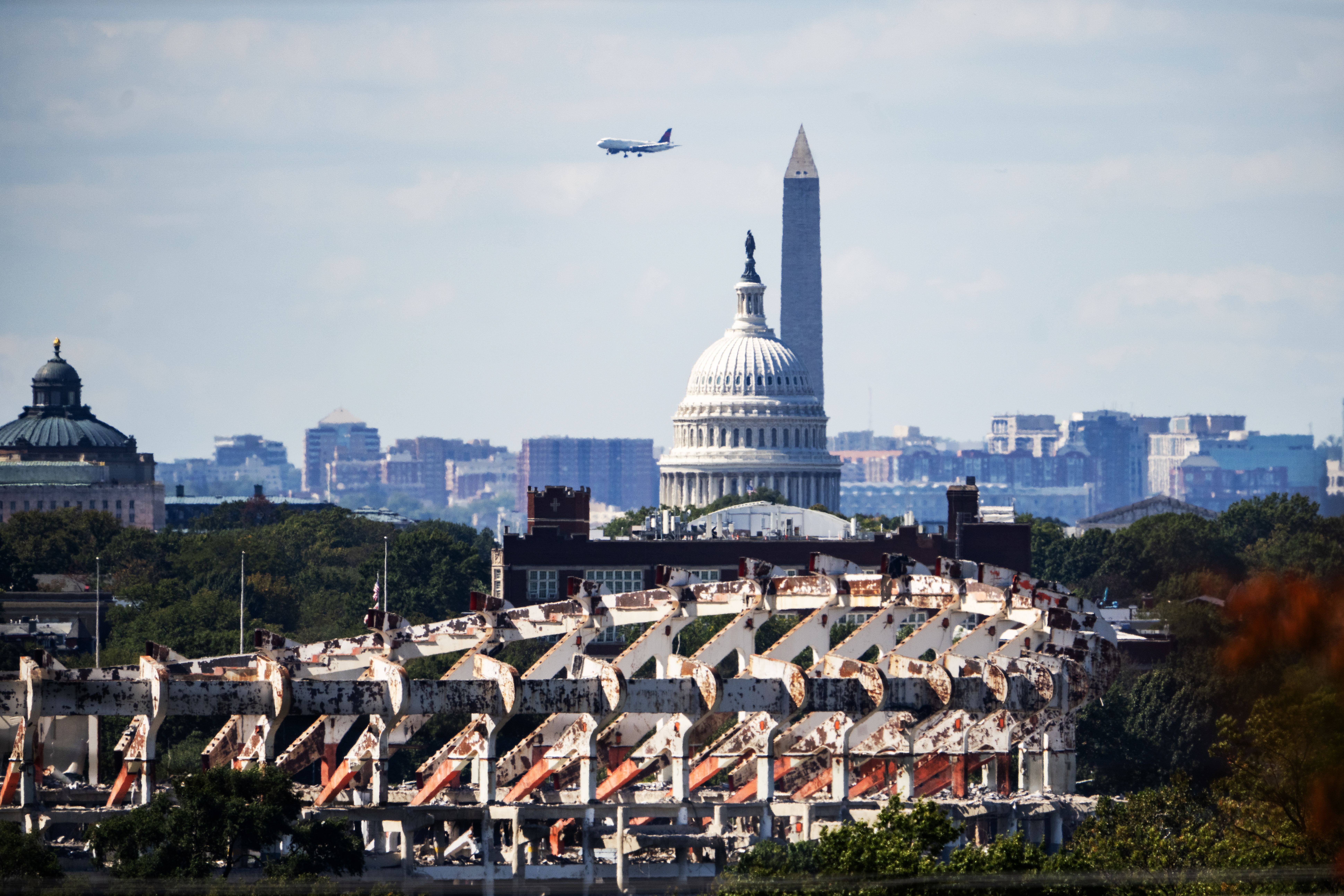 Partially demolished stadium in D.C.