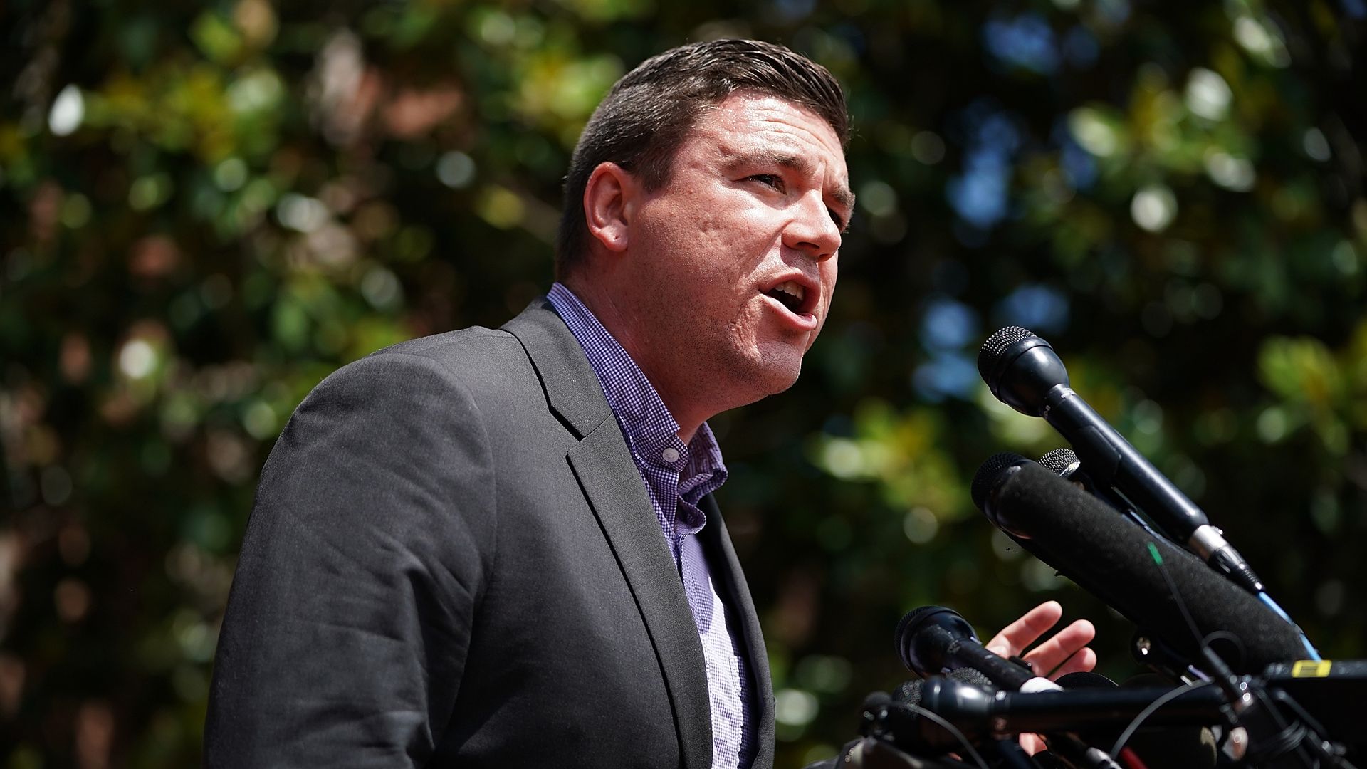 Jason Kessler speaking at a rally