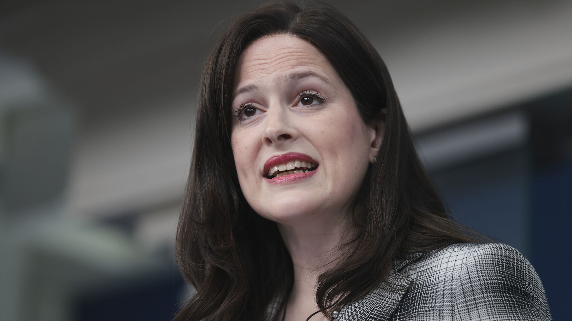 Photo of Anne Neuberger during a White House press briefing