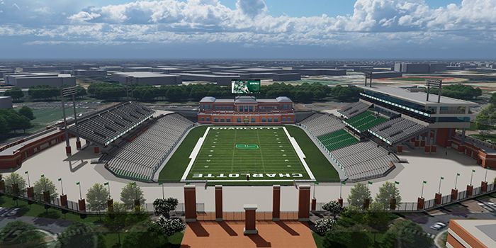 Jerry Richardson Stadium expanded to 21,180. Rendering courtesy of Jenkins Peer Architects/HOK