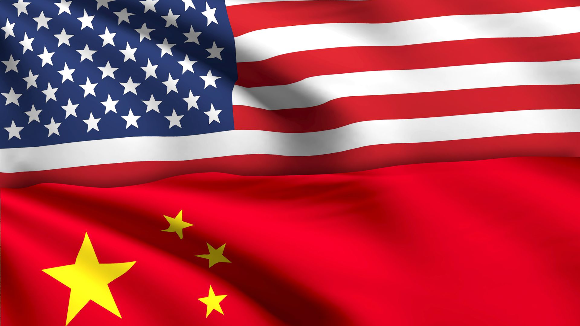 The Chinese and American flags