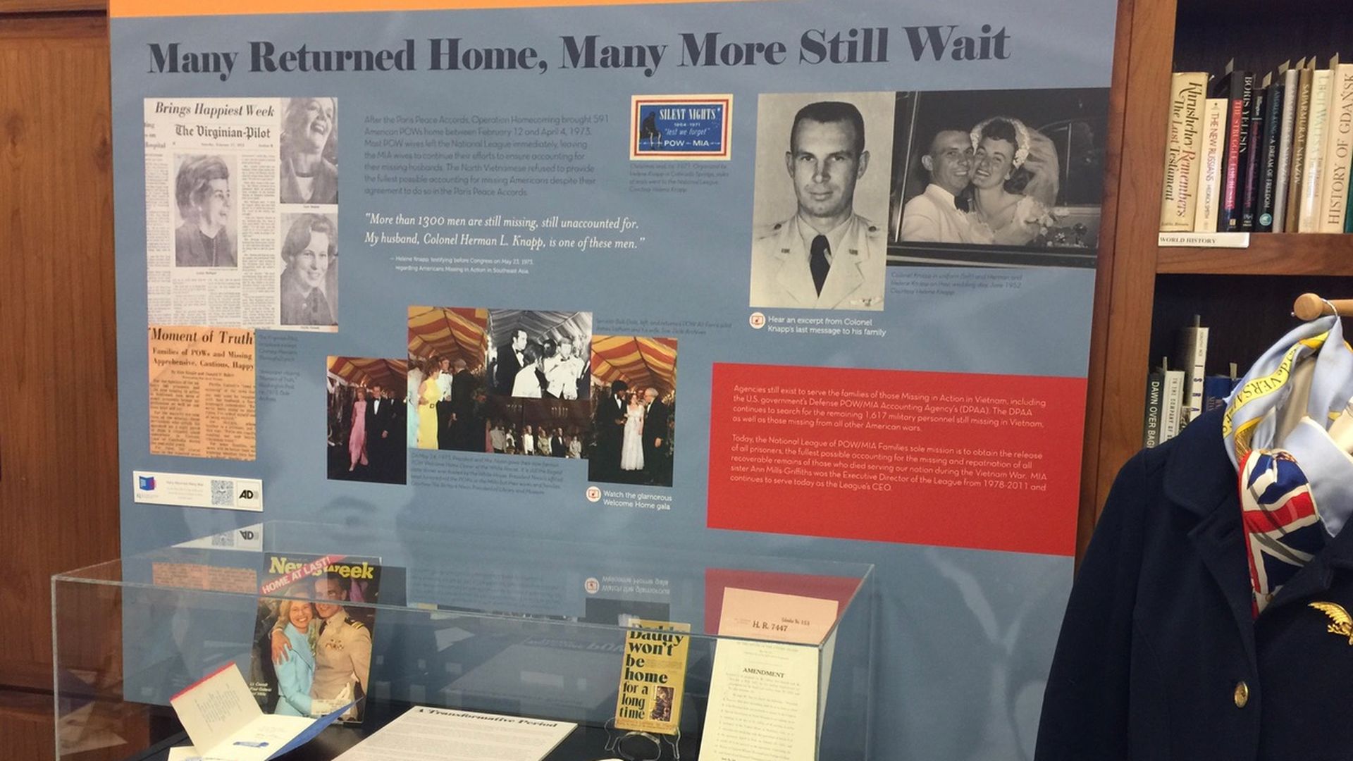 A photo of a new exhibit at the Gold Star Museum.