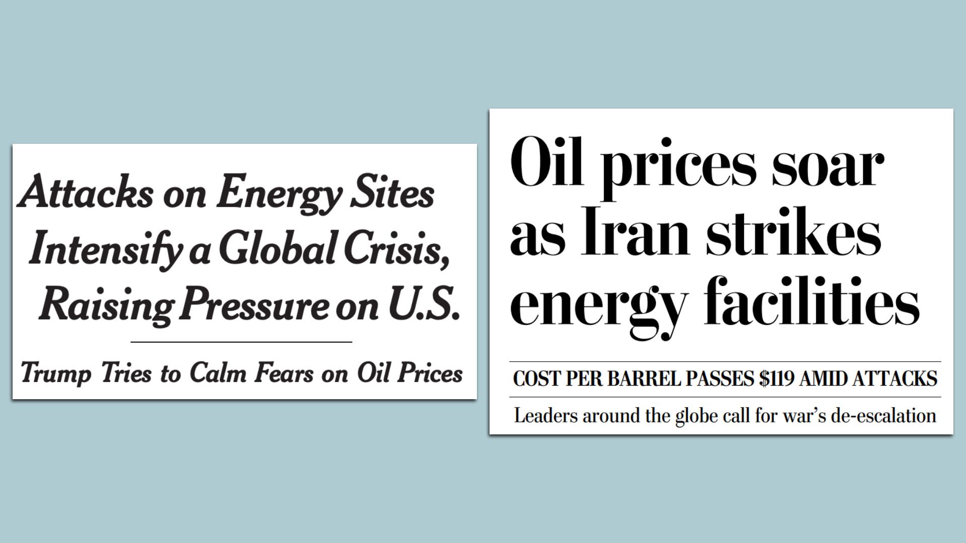 Today's New York Times, Washington Post lead headlines.