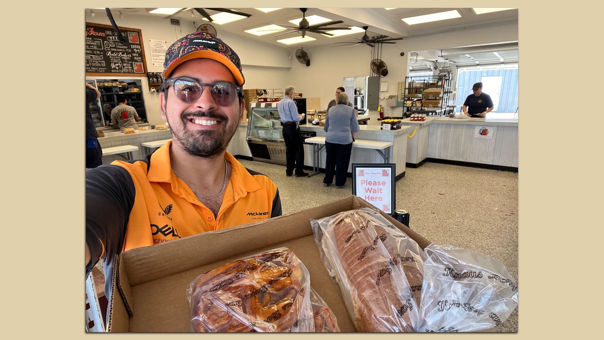 Martin enjoying some Knaus Berry Farm goodies