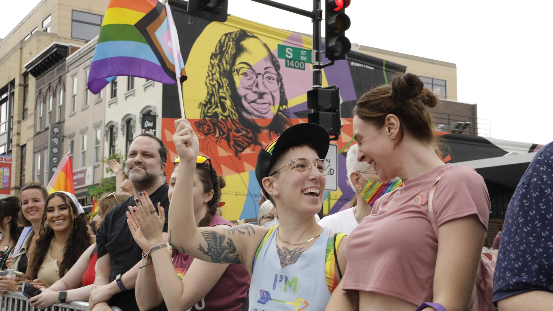 People celebrate at Pride Parade