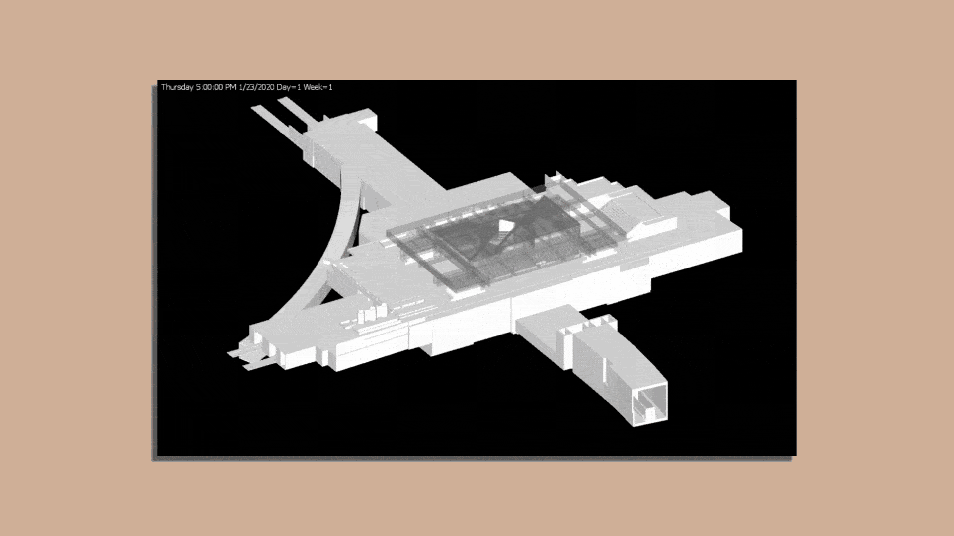 A 3-D animation of the MARTA Five Points canopy being removed piece by piece