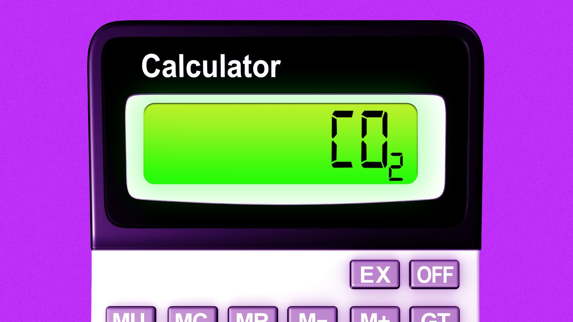 Illustration of a calculator that reads CO2