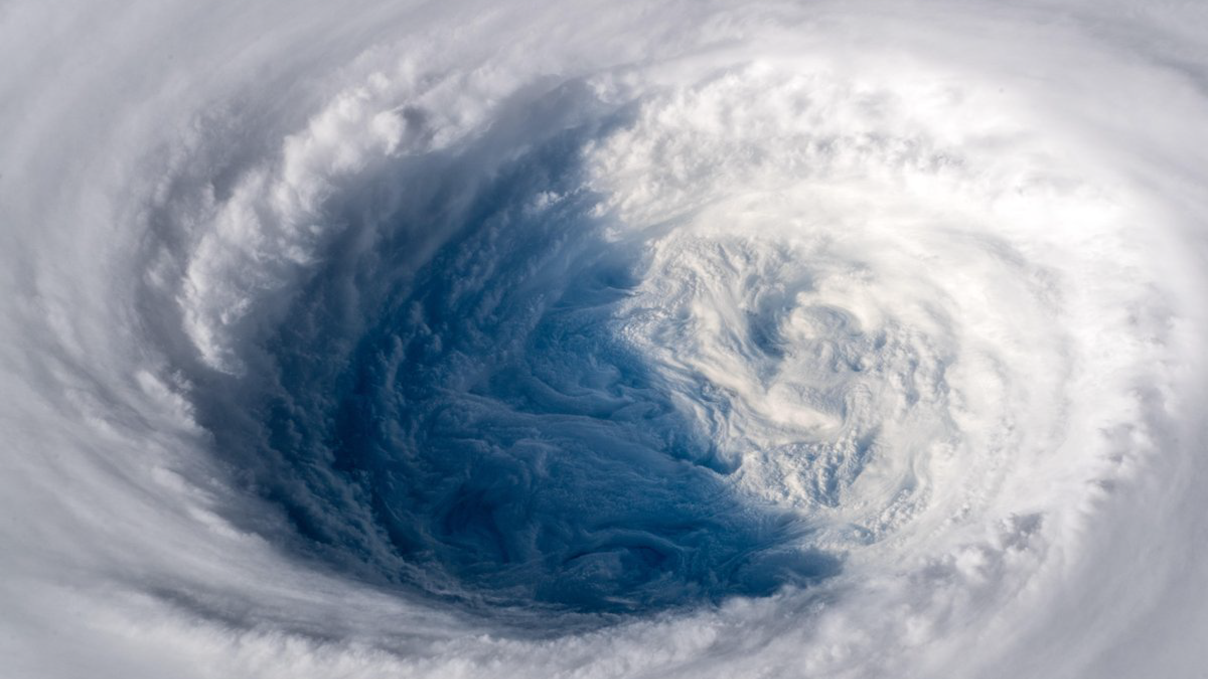 The eye of Super Typhoon Trami viewed from the International Space Station on September 25, 2018.