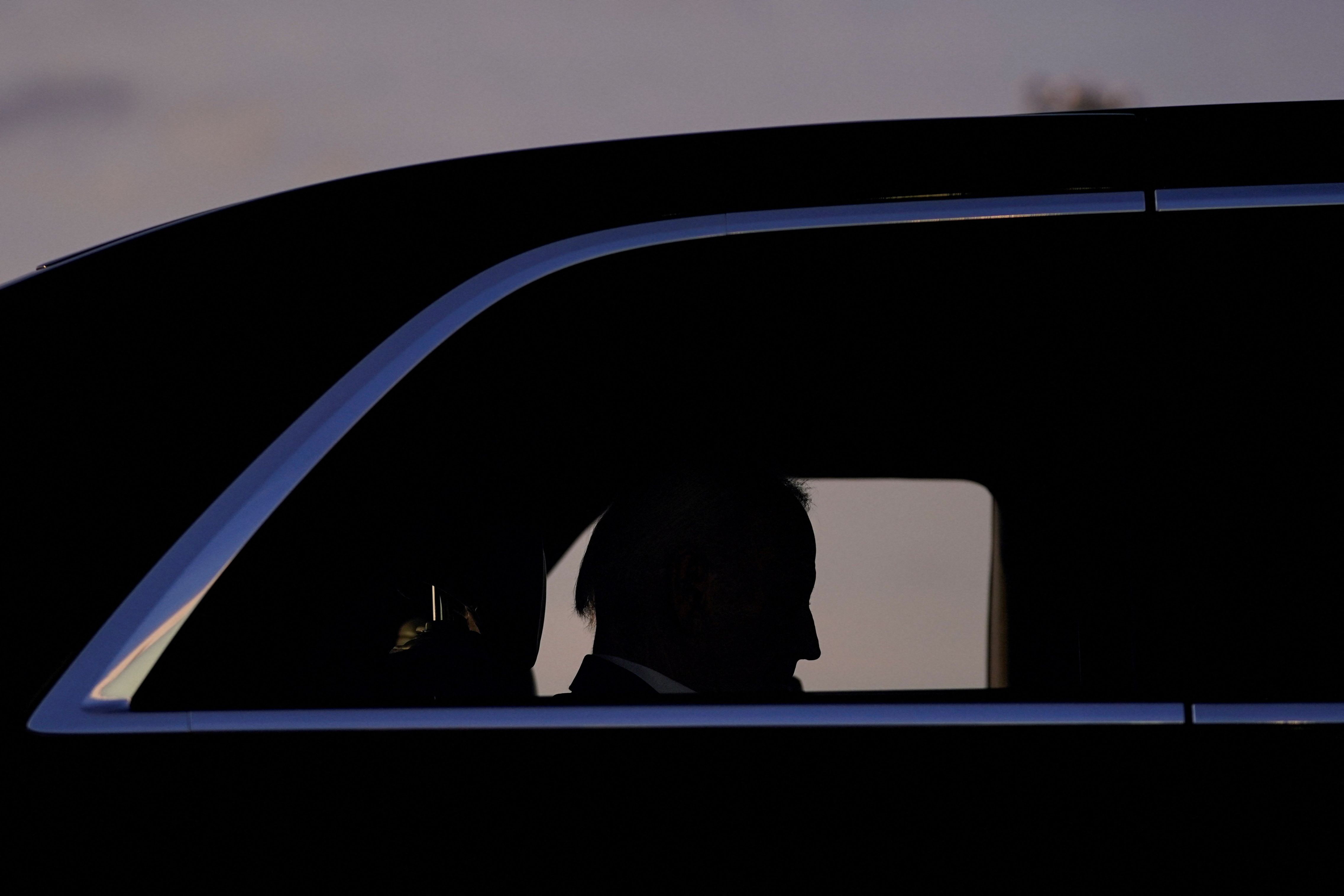 President Biden arrives at Joint Base Andrews before traveling to New York on Monday.