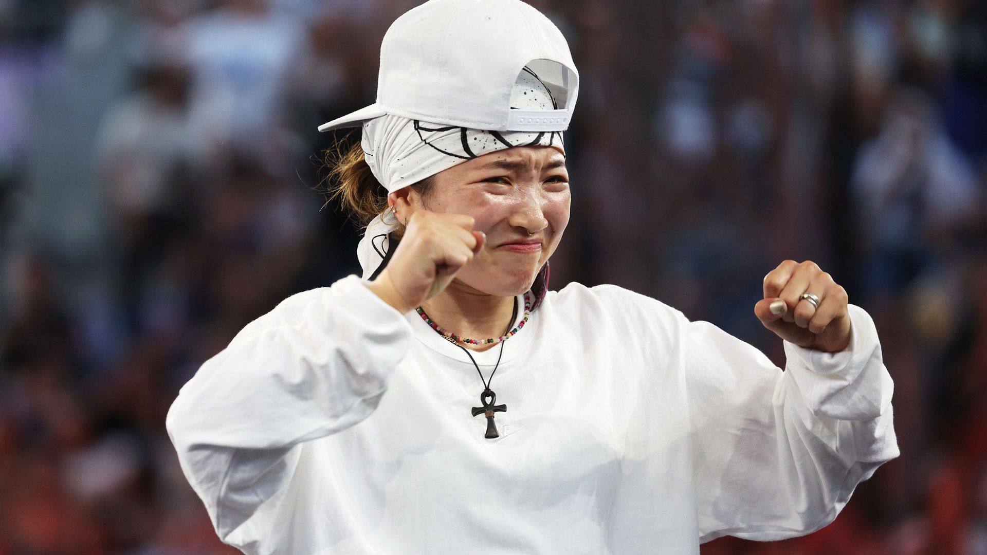  B-Girl Ami of Team Japan cries  at Olympic Games Paris