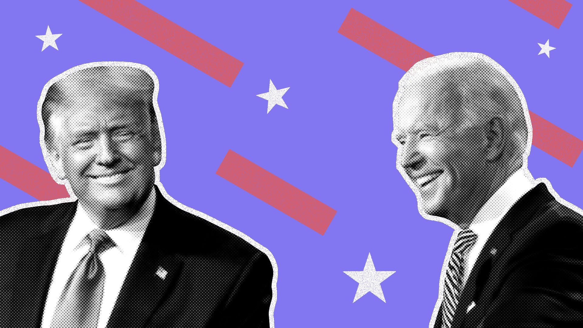 Photo illustration of Donald Trump and Joe Biden. 