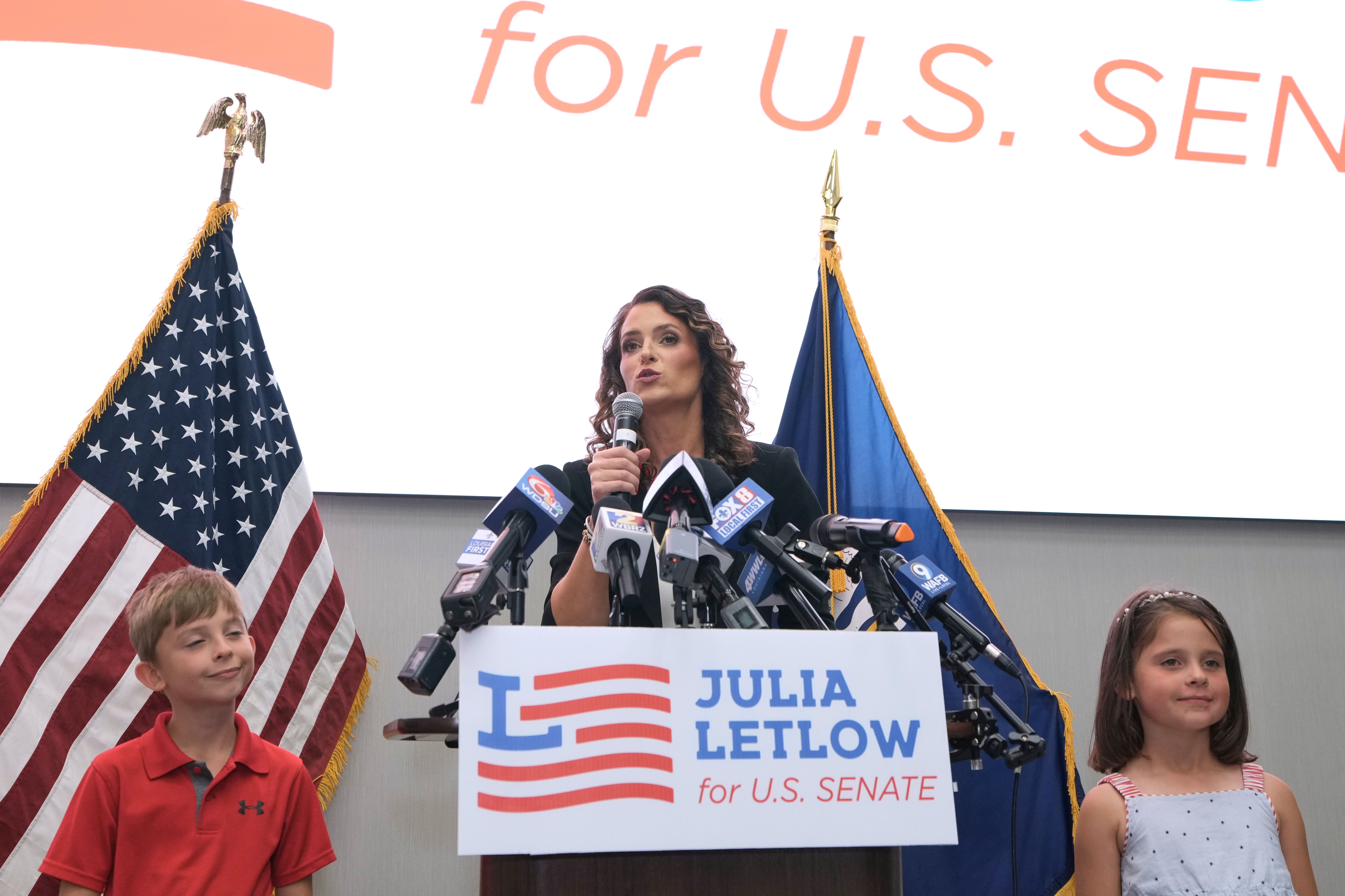 U.S. Senate candidate Rep. Julia Letlow (R-La.) speaks to supporters alongside her two children, Jeremiah and Jacqueline, during her victory party last night in Baton Rouge, La. Photo: Matthew Hinton/AP After being targeted by President Trump, Sen. Bill Cassidy (R-La.), a physician, failed to finish