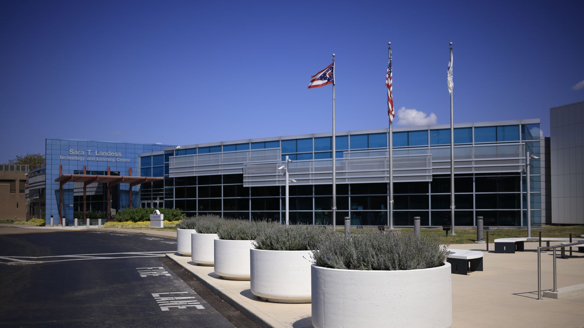 SPRINGFIELD, OHIO - SEPTEMBER 16: The vacant campus of Clark State College is pictured after classes were canceled due to a bomb threat on September 16, 2024 in Springfield, Ohio. Springfield, home to a large Haitian community, was thrust into the national spotlight after former President Donald Tru