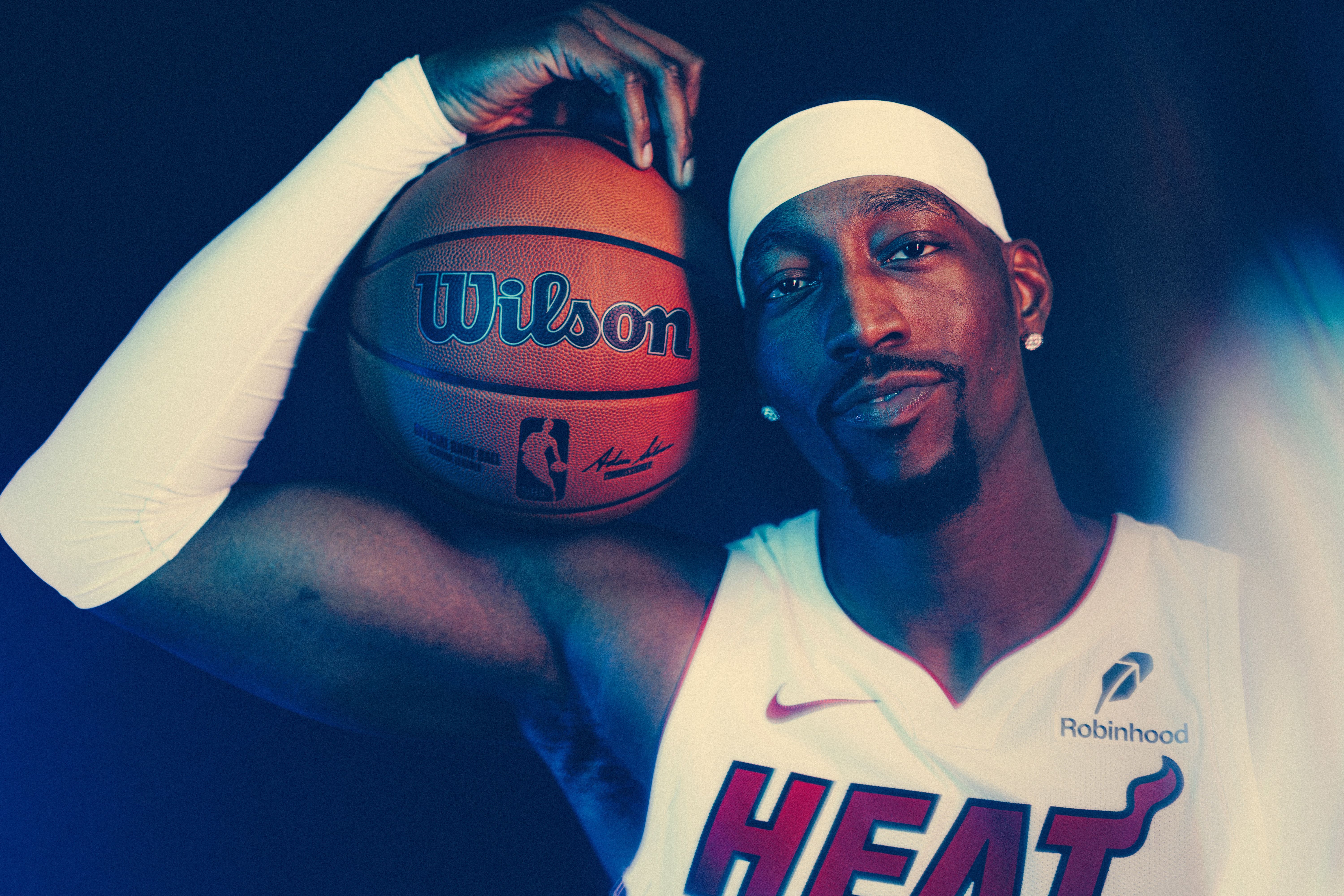 Bam Adebayo #13 of the Miami Heat poses for a portrait during media availability 