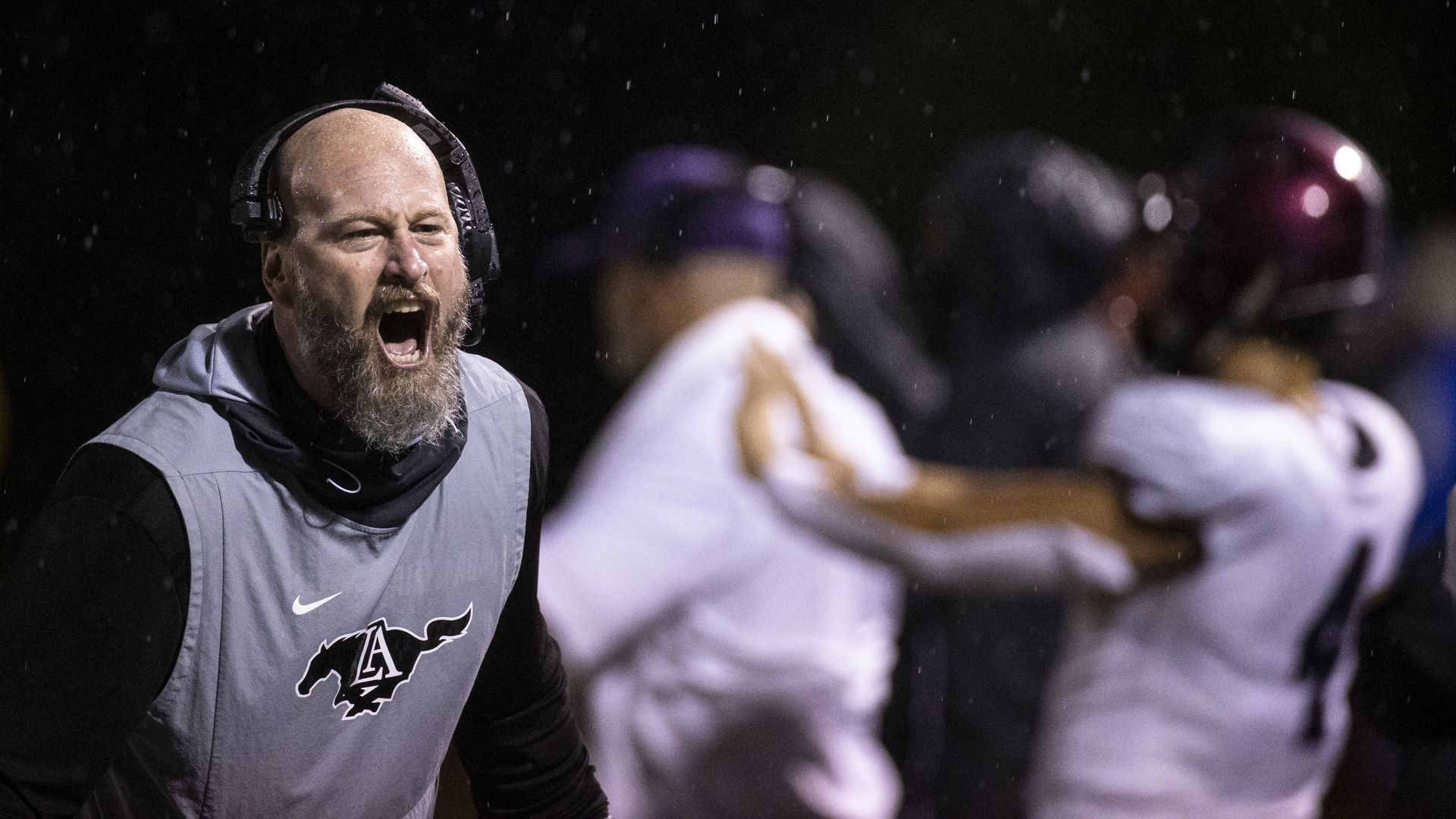 Trent Dilfer on the sideline during his tenure at Lipscomb Academy.