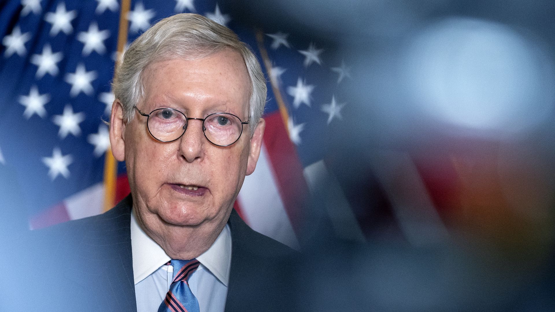 Senate Minority Leader Mitch McConnell  at the Russell Senate Office Building on Capitol Hill on April 13, 2021 in Washington, DC. 