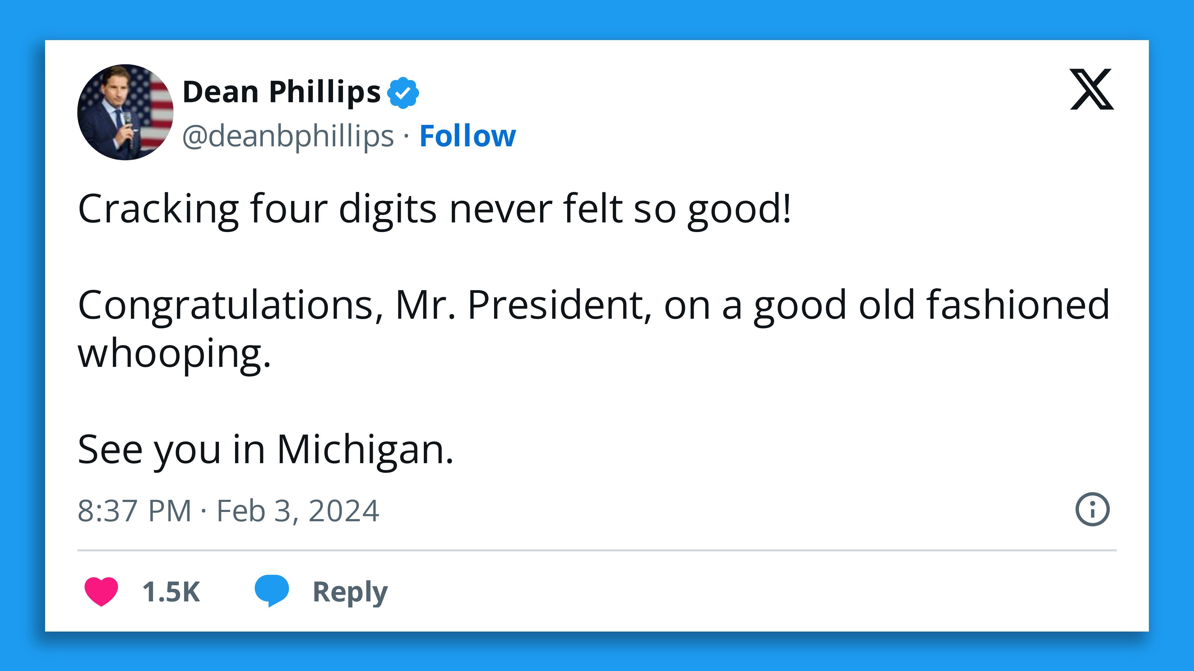 Dean Phillips tweet