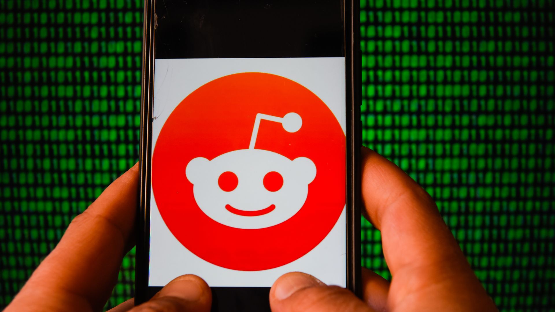 Photo of Reddit logo on a smartphone screen