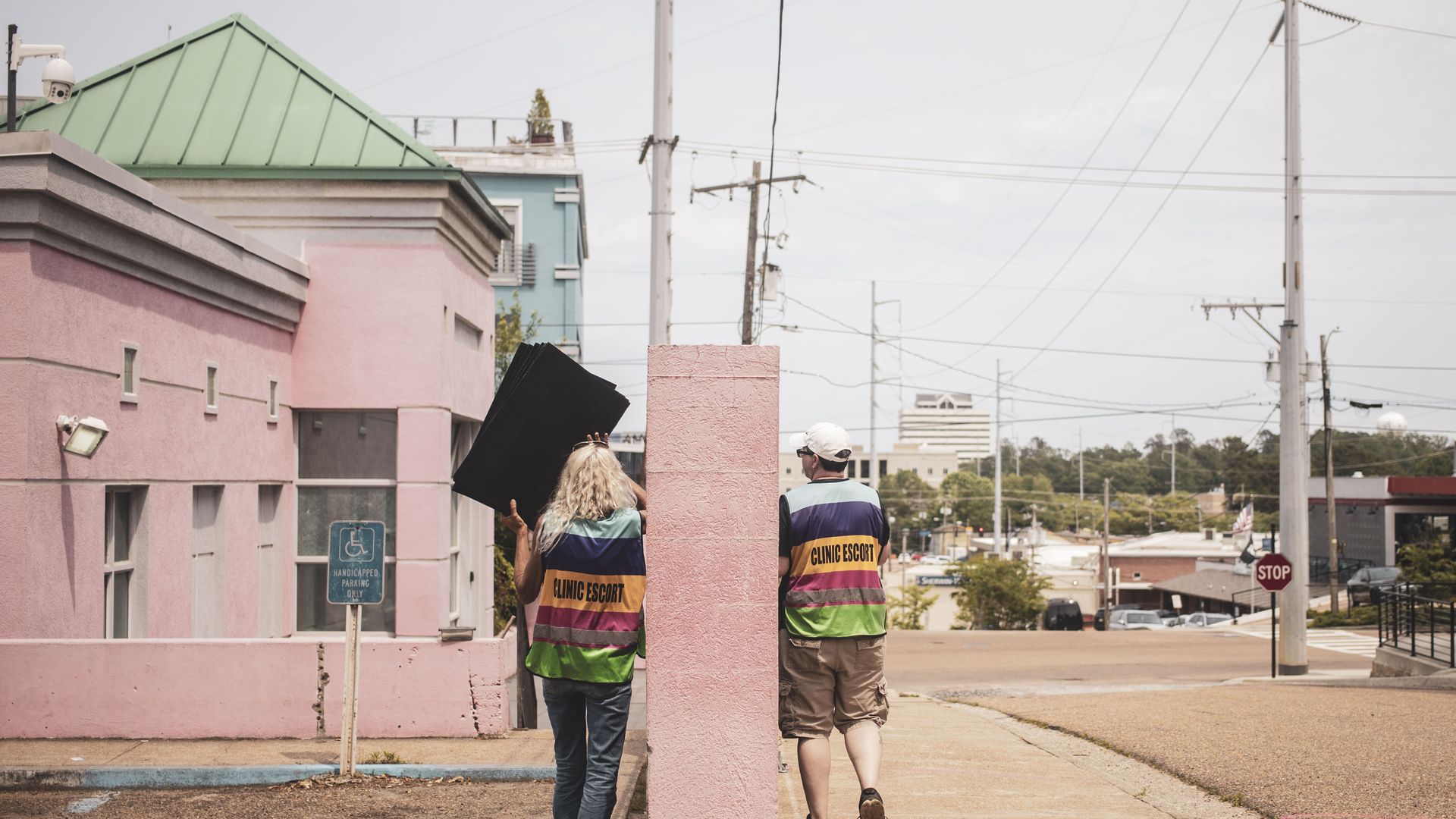 Picture of a pink building