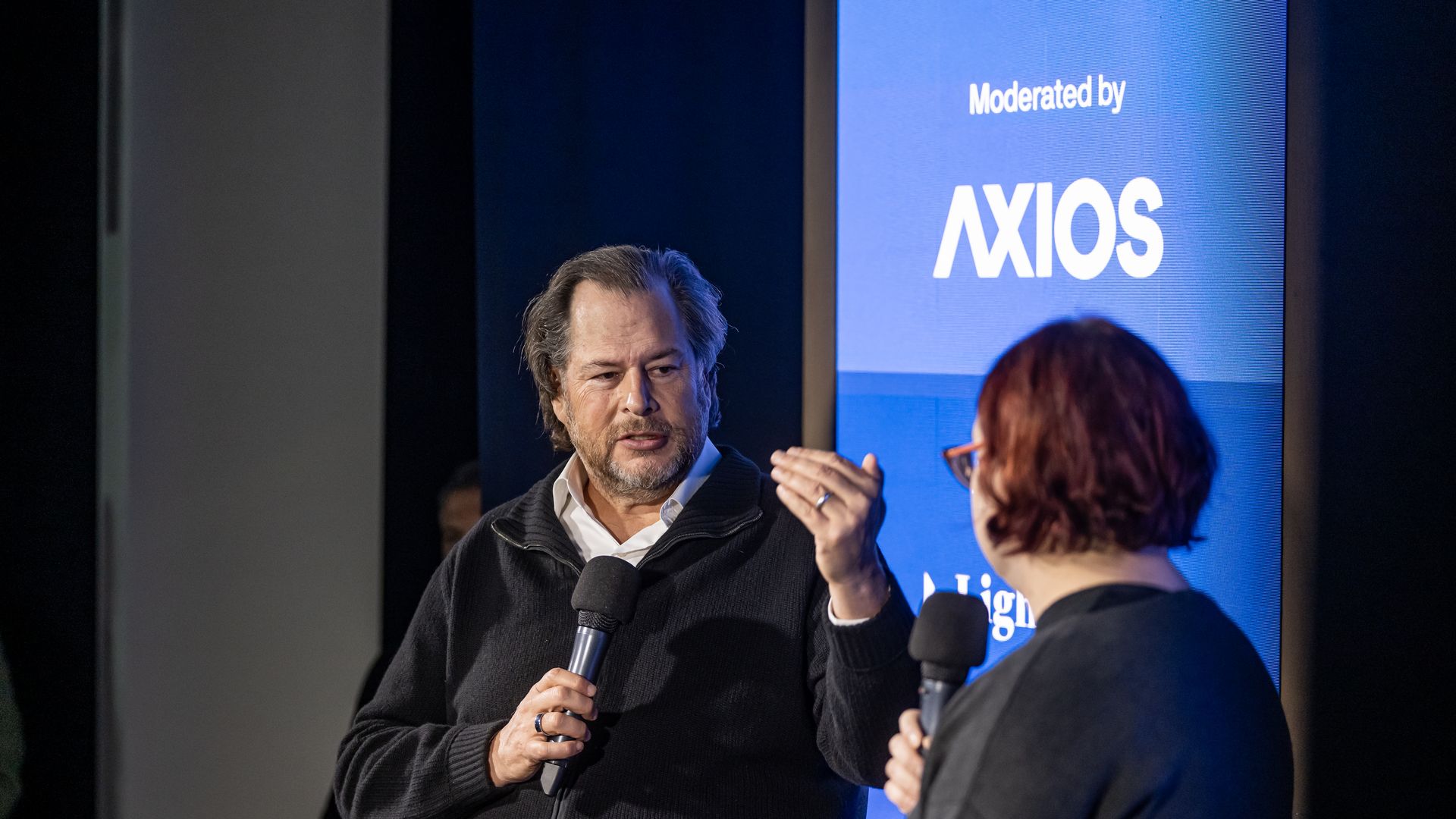 Salesforce CEO Marc Benioff in conversation with Ina Fried.
