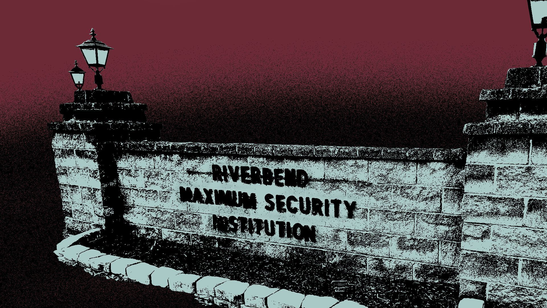 Photo illustration of the sign at Riverbend Maximum Security Institution.