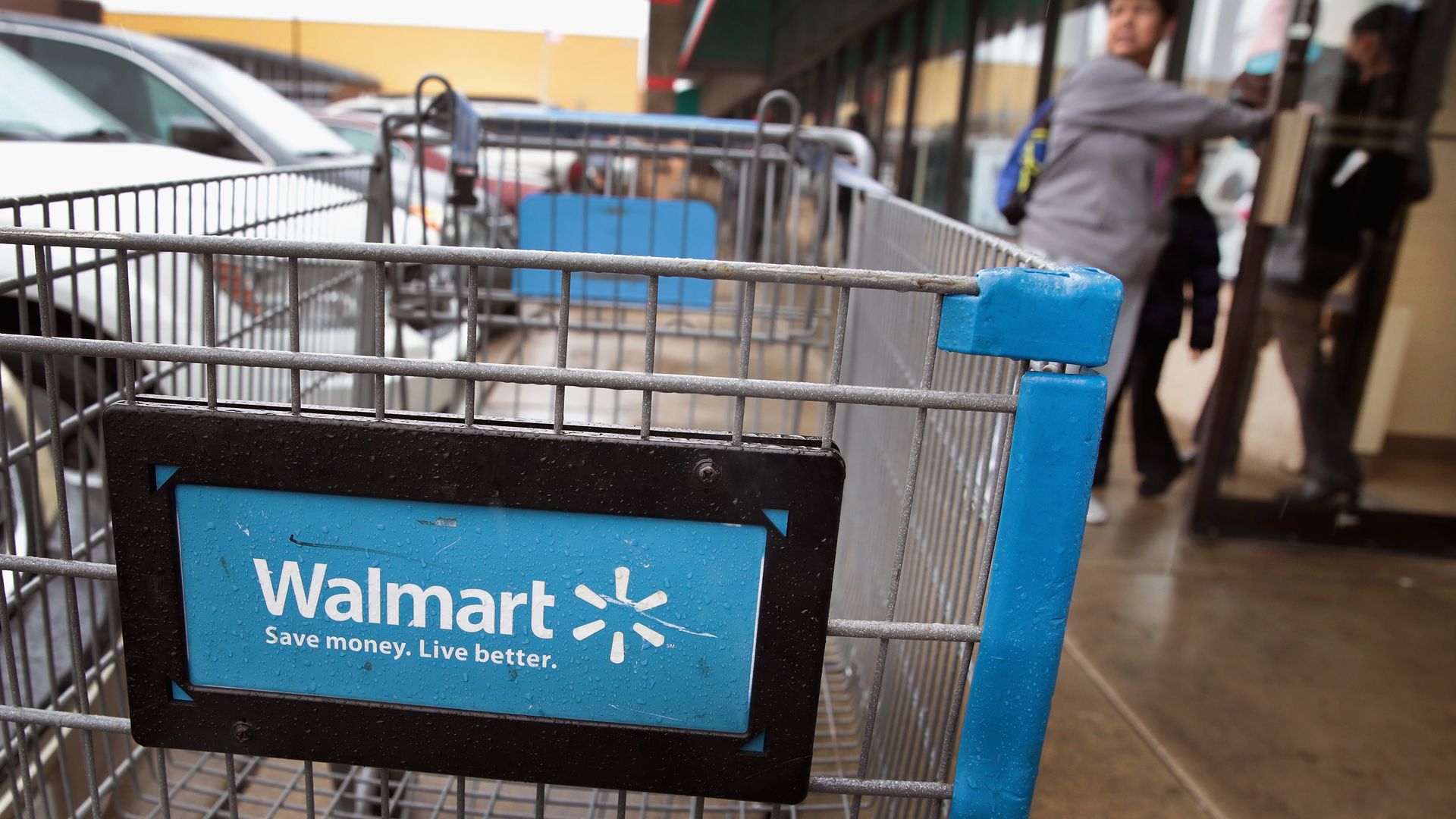 A Walmart shopping cart