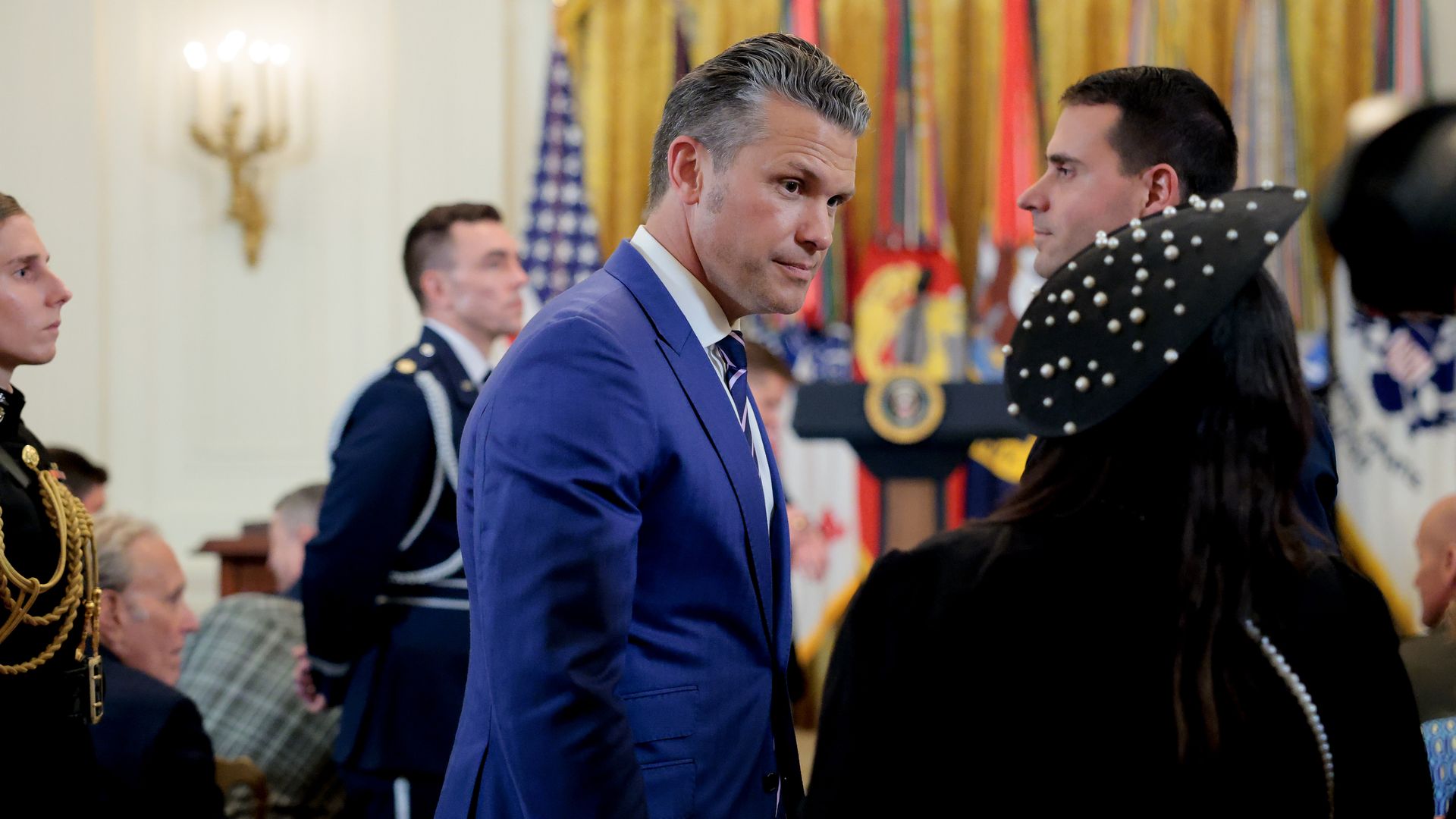 Defense Secretary Pete Hegseth arrives for an event at the White House on August 07, 2025 in Washington, DC.  Photo: Anna Moneymaker/Getty Images.