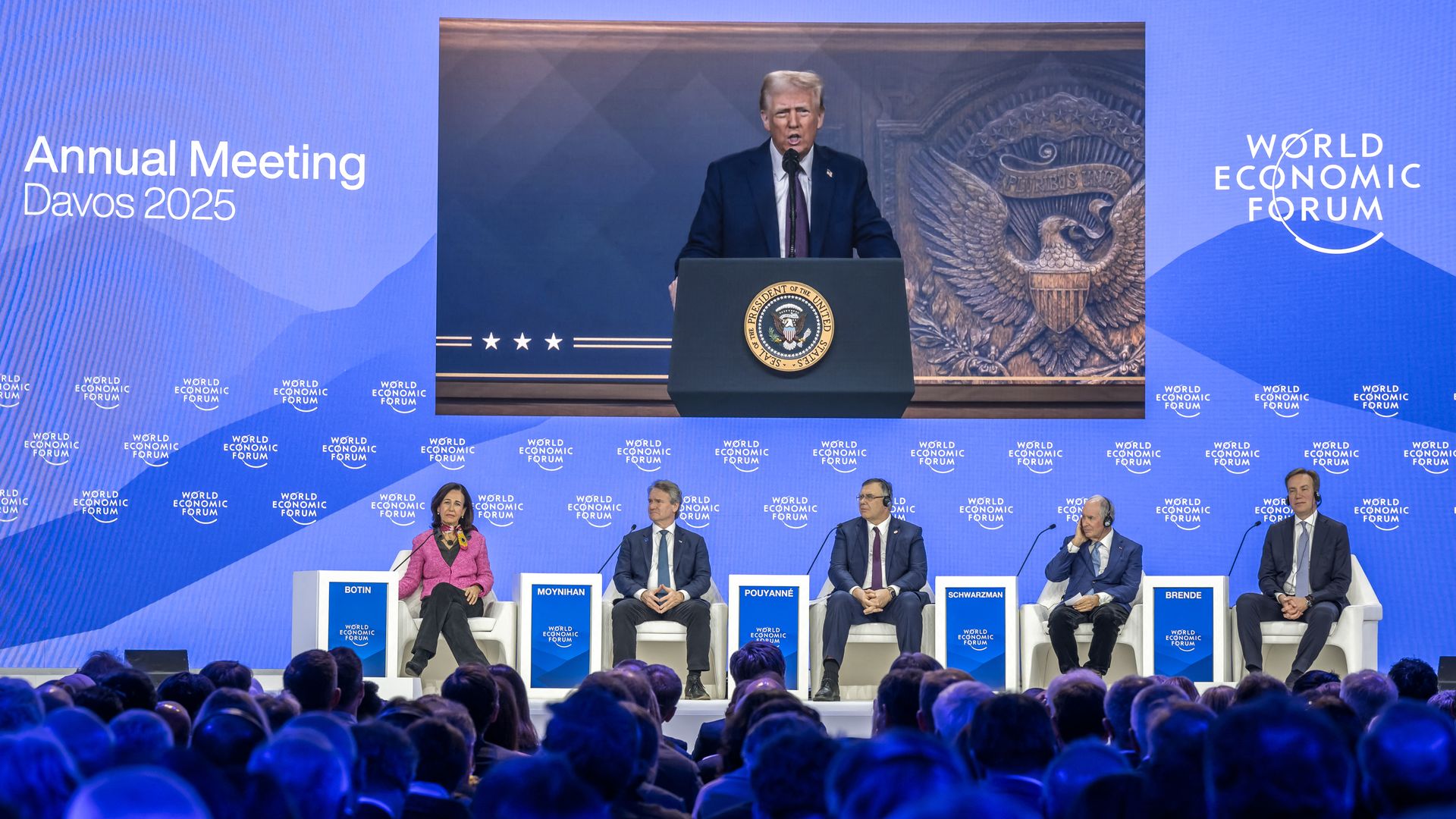 President Trump speaks to the World Economic Forum