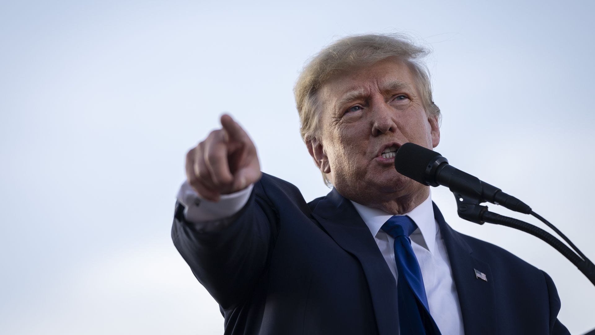 Former U.S. President Donald Trump speaks during a rally hosted by the former president at the Delaware County Fairgrounds on April 23, 2022 in Delaware, Ohio. 