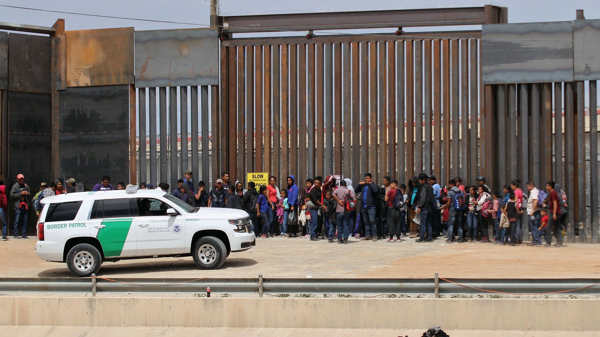 - Central American migrants are detained by US Customs and Border Patrol agents at the border wall in Ciudad Juarez, Chihuahua state, Mexico, on May 7, 2019. 